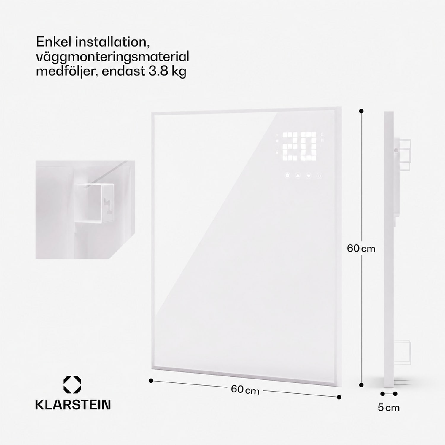 Wonderwall Smart Bornholm Infravärmare 70 x 60 cm app 360 W 60 x 60 cm | 360 W | Vit