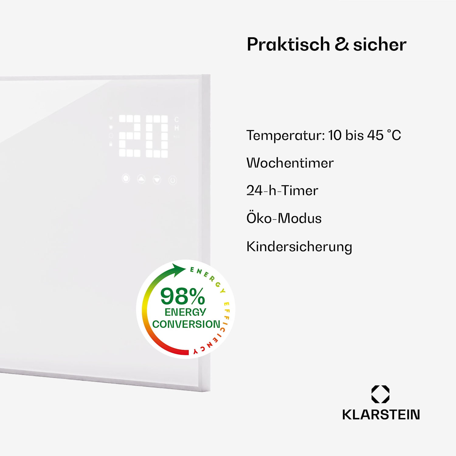 Wonderwall Smart Bornholm Infrarotheizung 100x55cm App 480W 