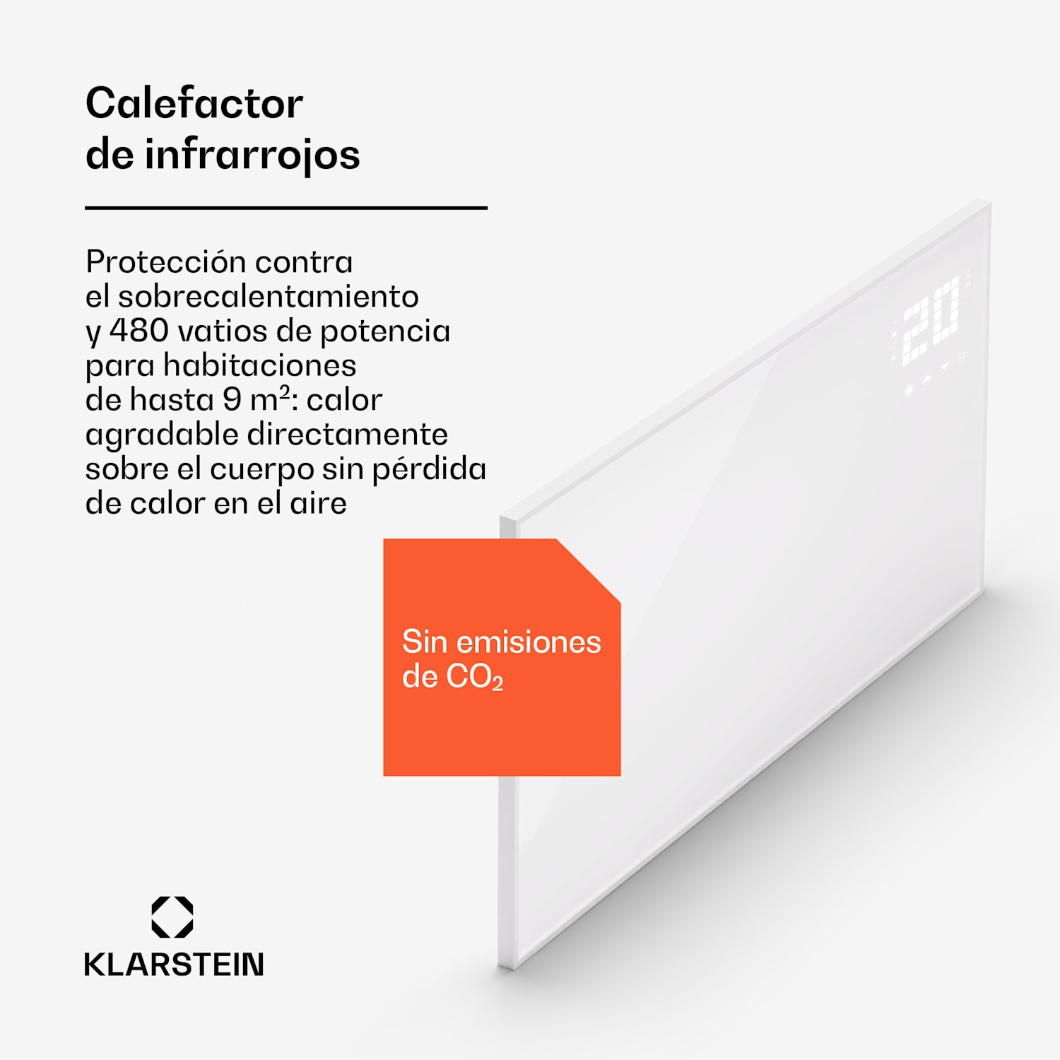 Calefactor infrarrojo Wonderwall Smart Bornholm 100x55cm App 480 W 