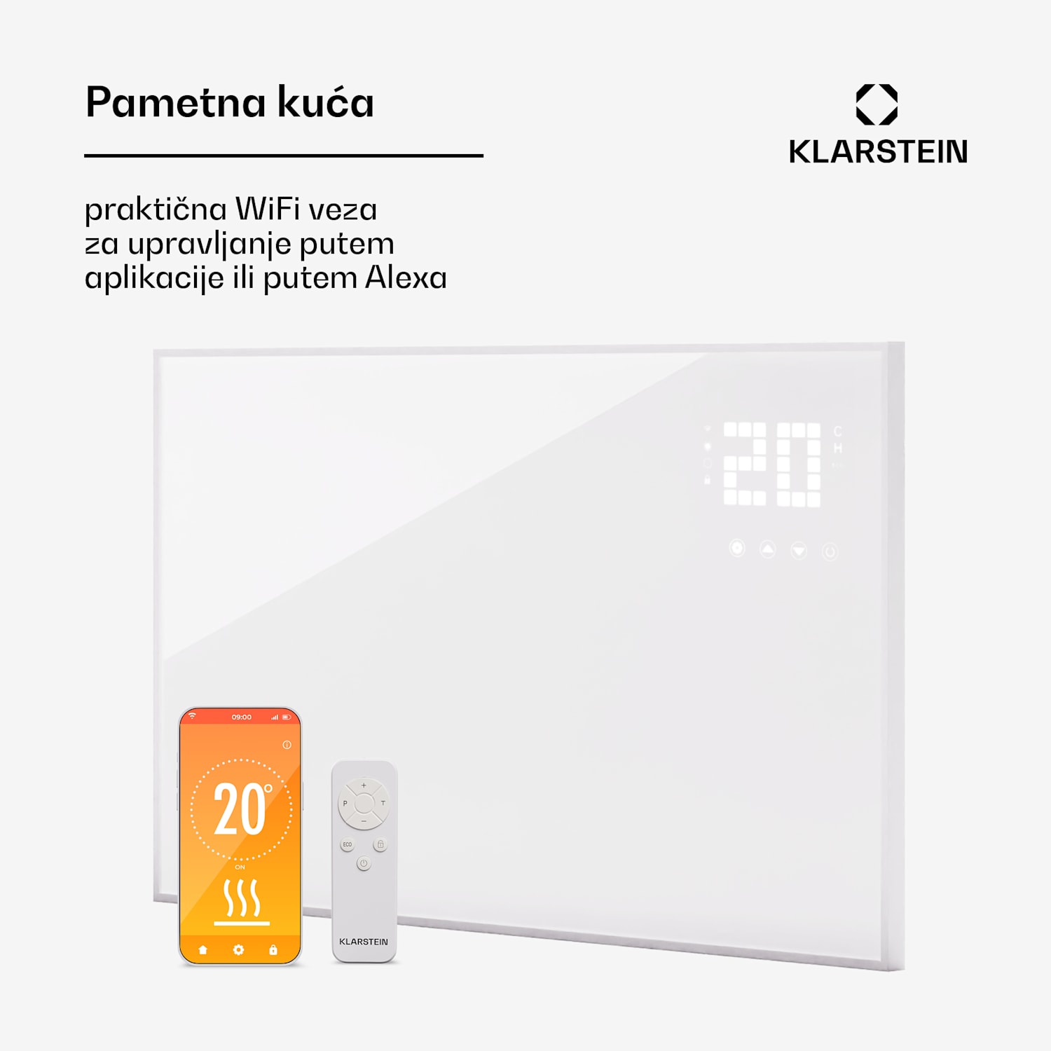 Wonderwall Smart Bornholm, infracrvena grijalica, 90x50cm, App, 480W 