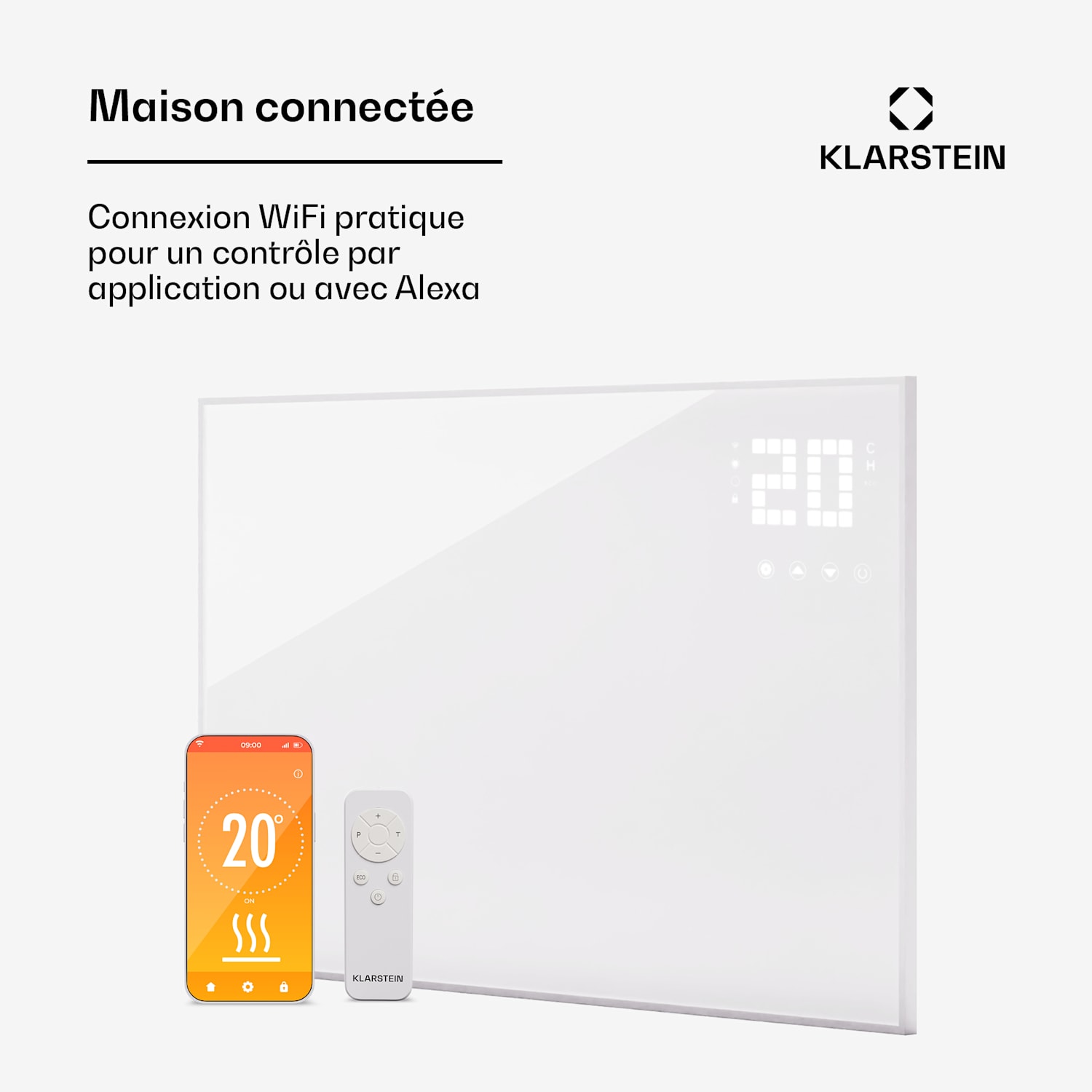 Wonderwall Smart Bornholm radiateur infrarouge 110x65 cm Application 600 W 