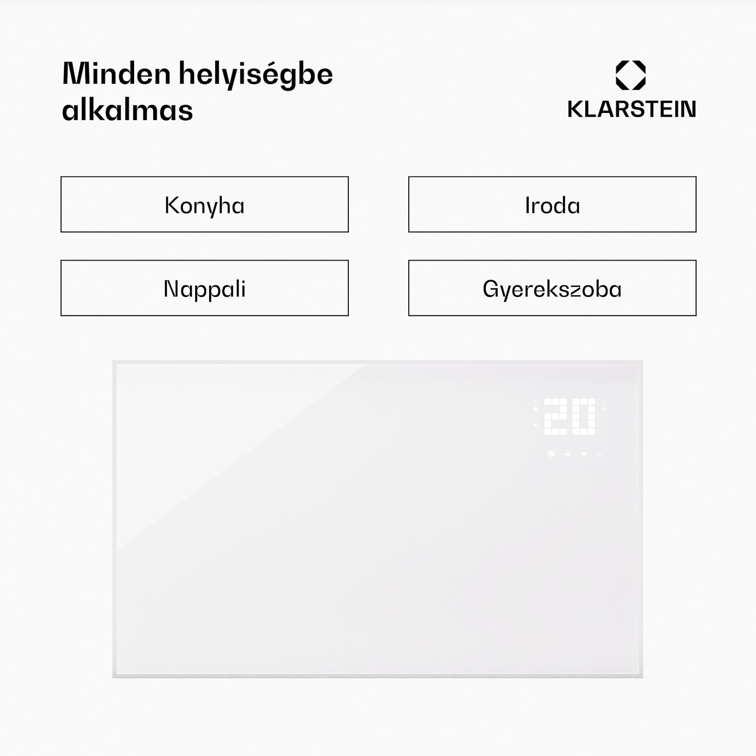 Wonderwall Smart Bornholm, Infravörös hősugárzó, 100 x 60 cm, App, 600 W vízszintes | 600 W | Fehér