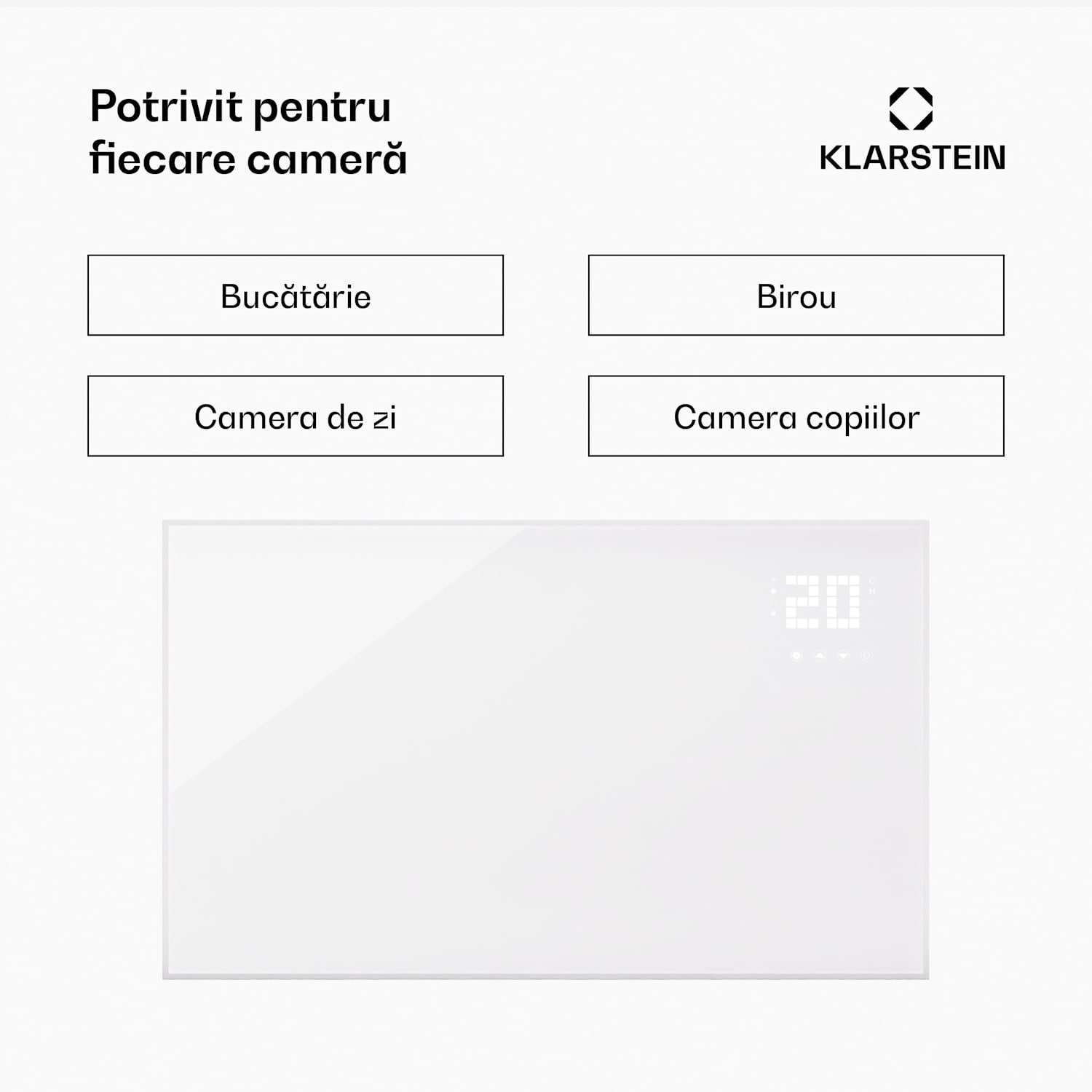 Wonderwall Smart Bornholm, încălzitor cu infraroșu, 100 x 60 cm, App, 600W horizontal | 600 W | Alb