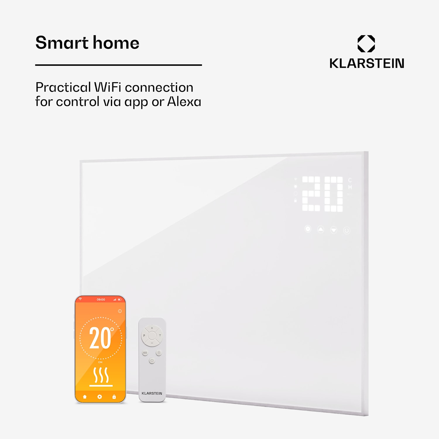 Aquecedor infravermelho Wonderwall Smart Bornholm 110 x 65 cm App 600W 