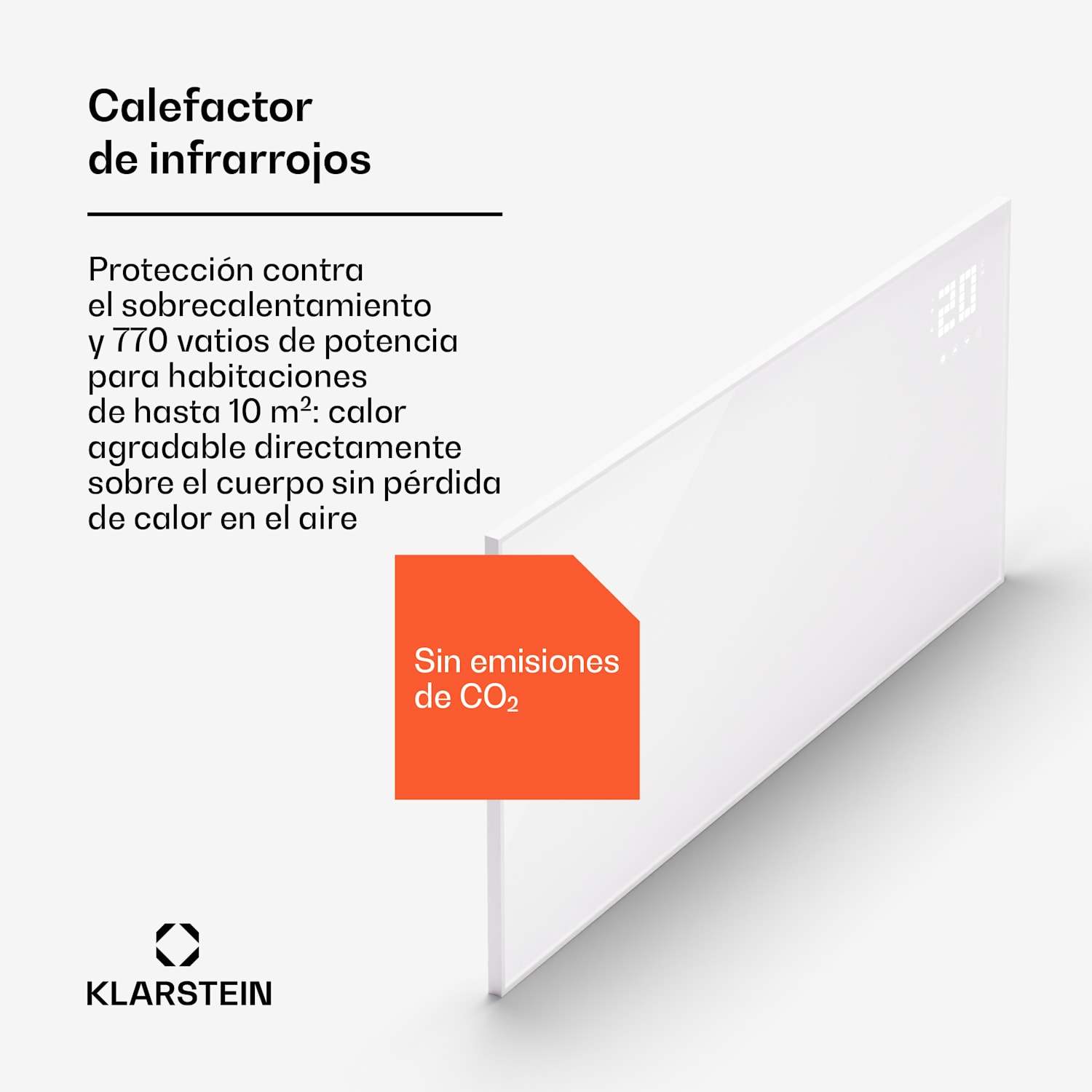 Calefactor infrarrojo Wonderwall Smart Bornholm 130x65cm App 770 W 