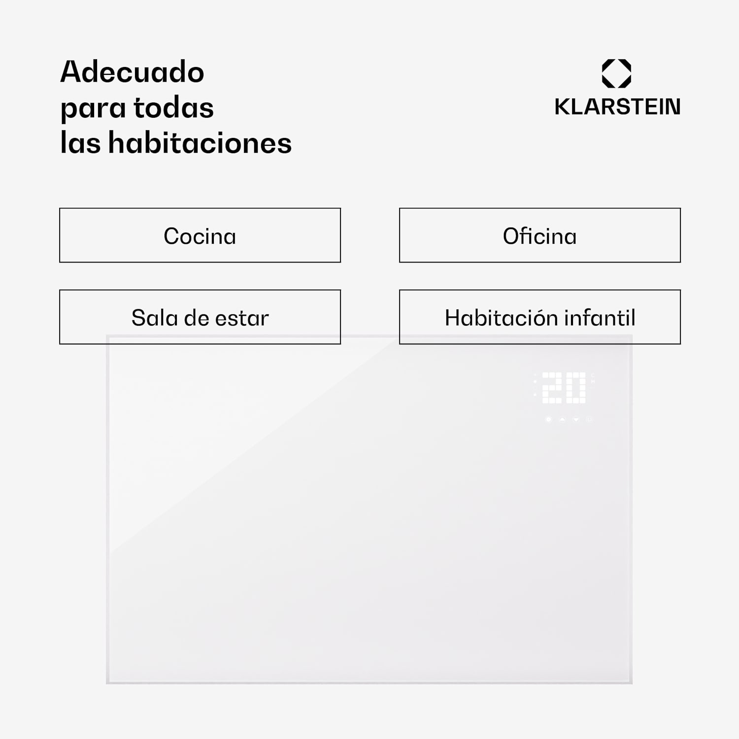 Calefactor infrarrojo Wonderwall Smart Bornholm 130x85cm App 980 W Horizontal | 980 W | Blanco