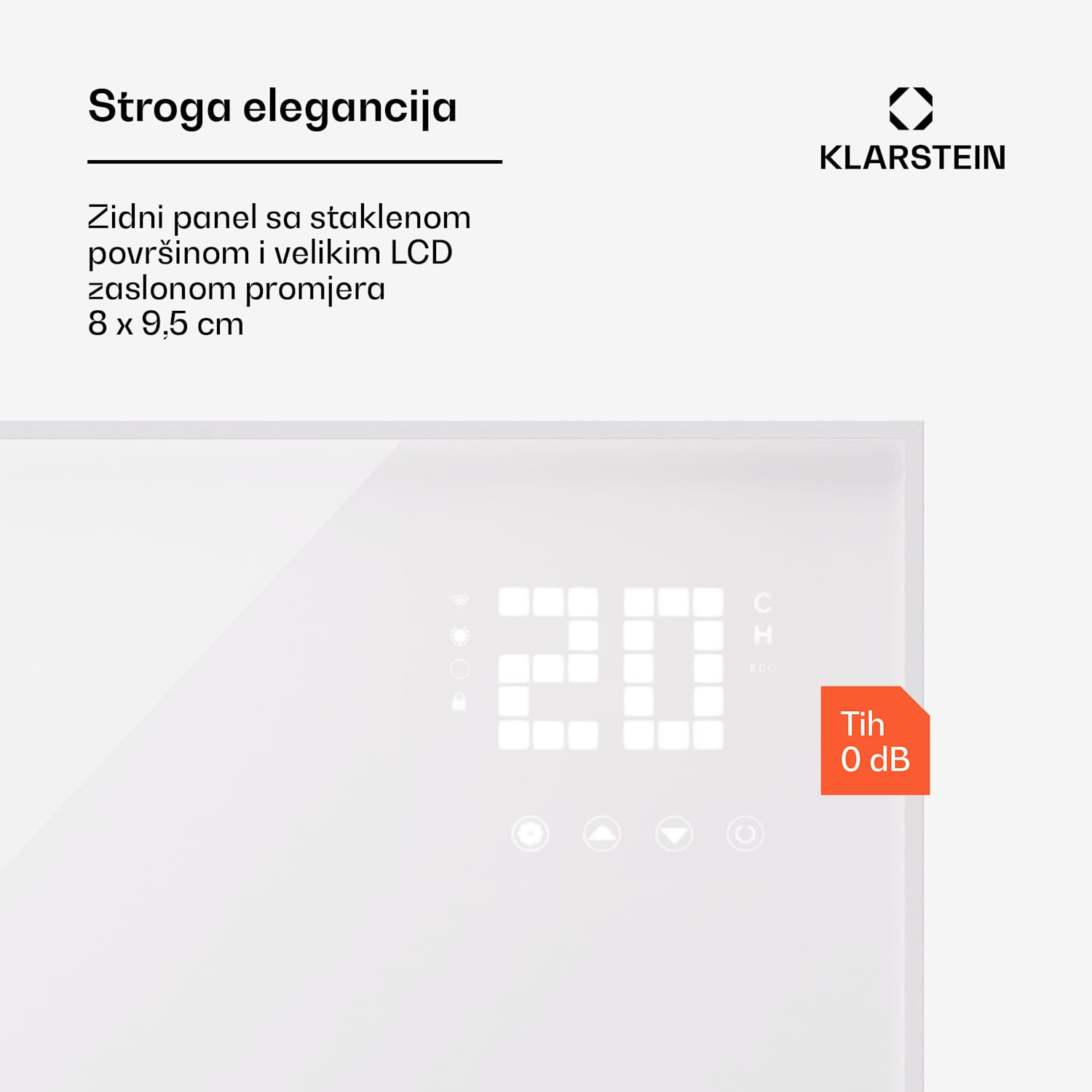 Wonderwall Smart Bornholm, infracrvena grijalica, 120 x 80 cm, 980 W, aplikacija vodoravno | 980 W | Bijela