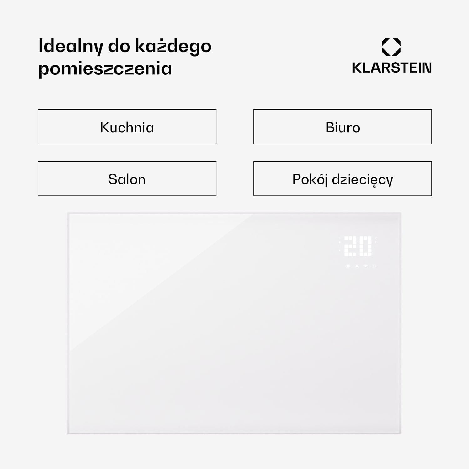 Wonderwall Smart Bornholm, panel grzewczy na podczerwień, grzejnik, promiennik, 980 W, 130 x 85 cm, sterowanie za pomocą aplikacji poziome | 980 W | Biały