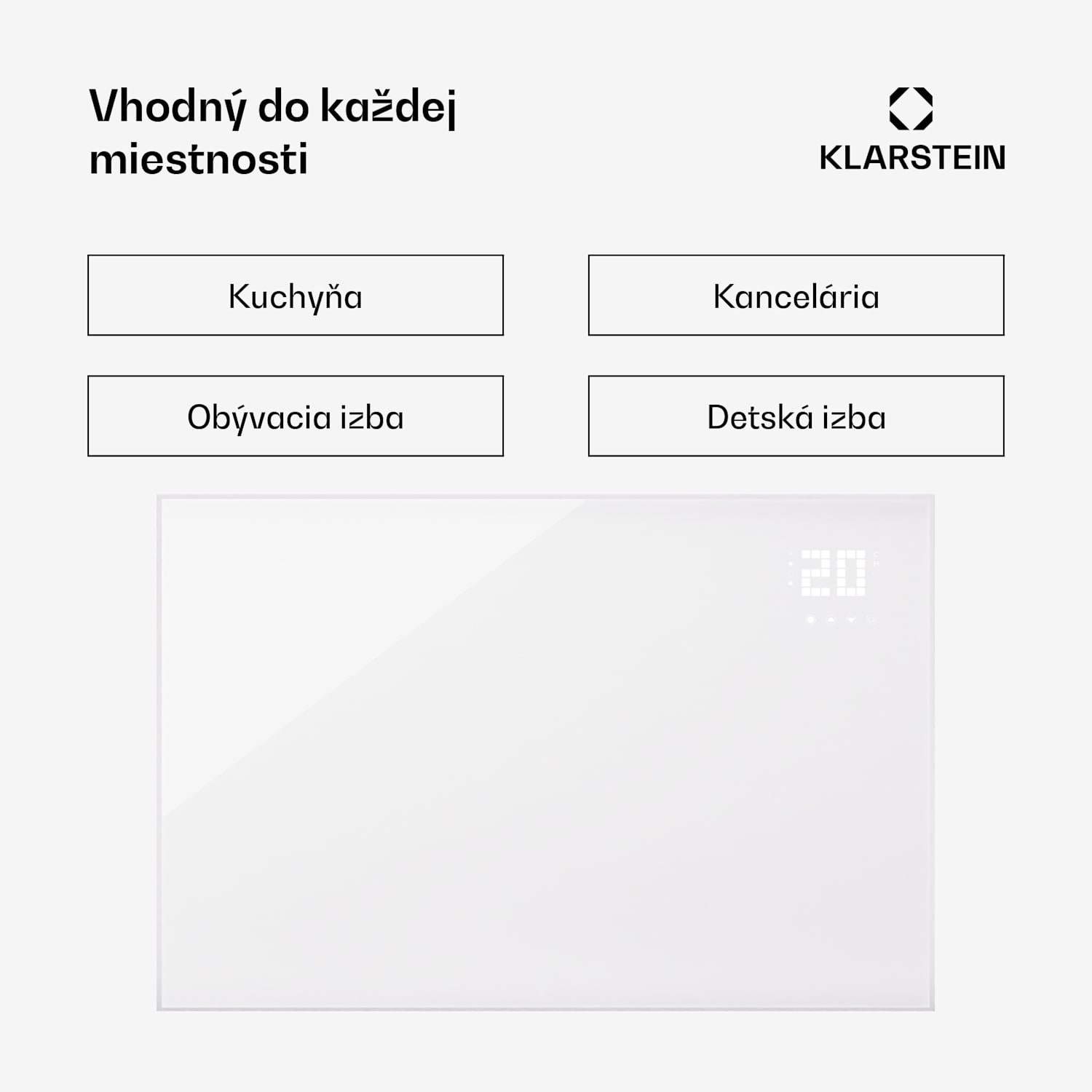 Wonderwall Smart Bornholm, infražiarič, 120 x 80 cm, 980 W, aplikácia horizontálne | 980 W | Biela