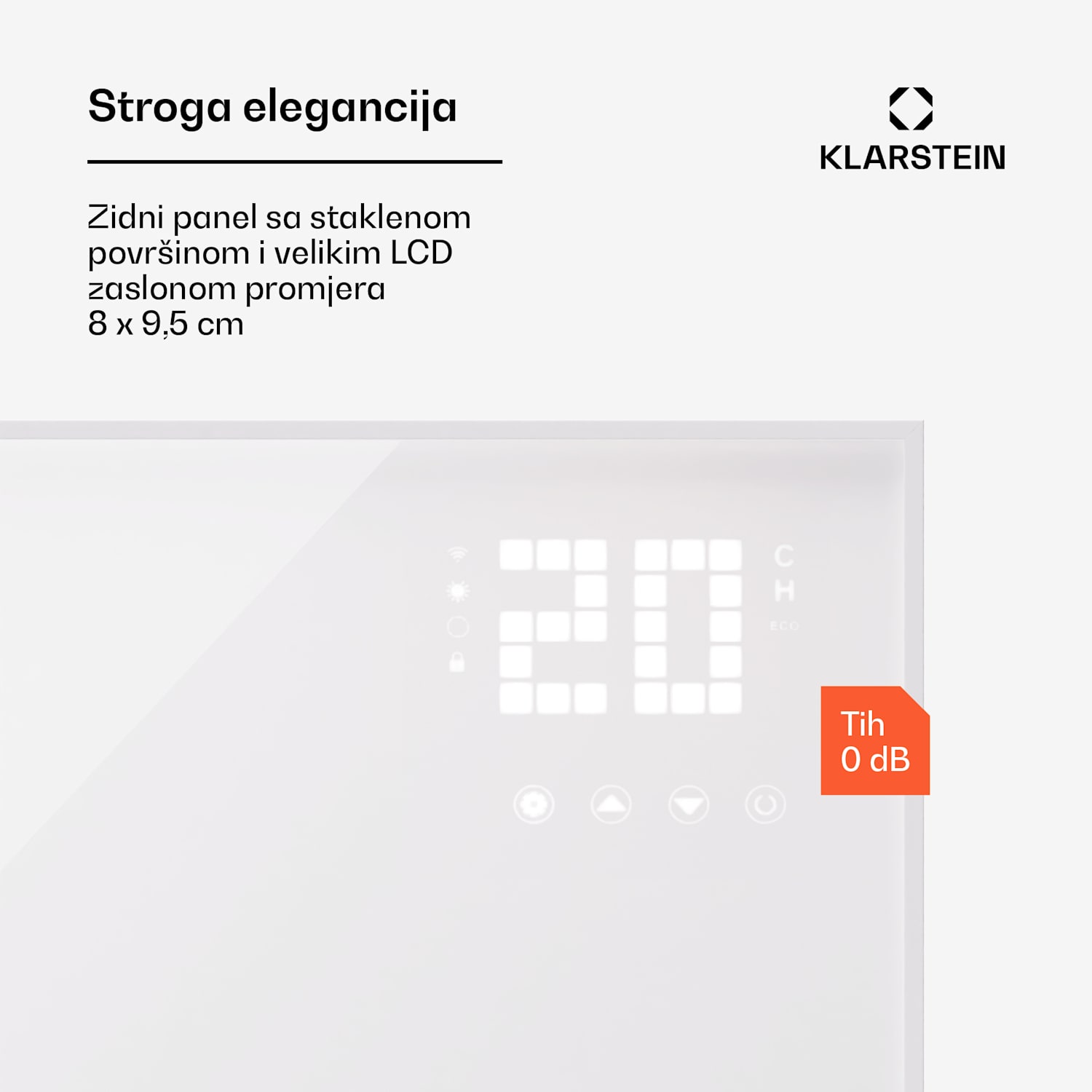 Wonderwall Smart Bornholm, infracrvena grijalica, 120 x 100 cm, 1200 W, aplikacija vodoravno | 1200 W | Bijela