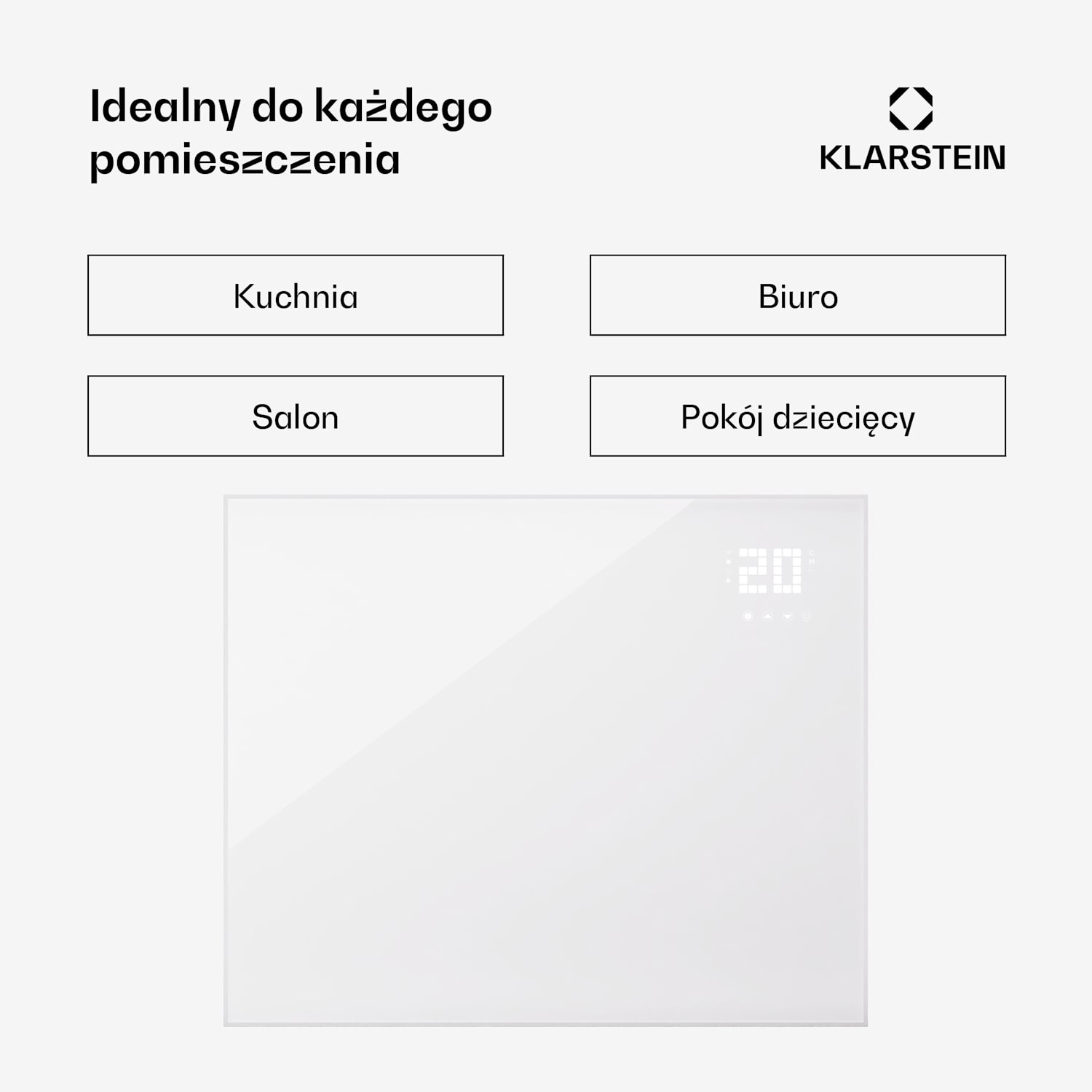 Wonderwall Smart Bornholm, panel grzewczy na podczerwień, grzejnik, promiennik, 1200 W, 125 x 100 cm, sterowanie za pomocą aplikacji poziome | 1200 W | Biały