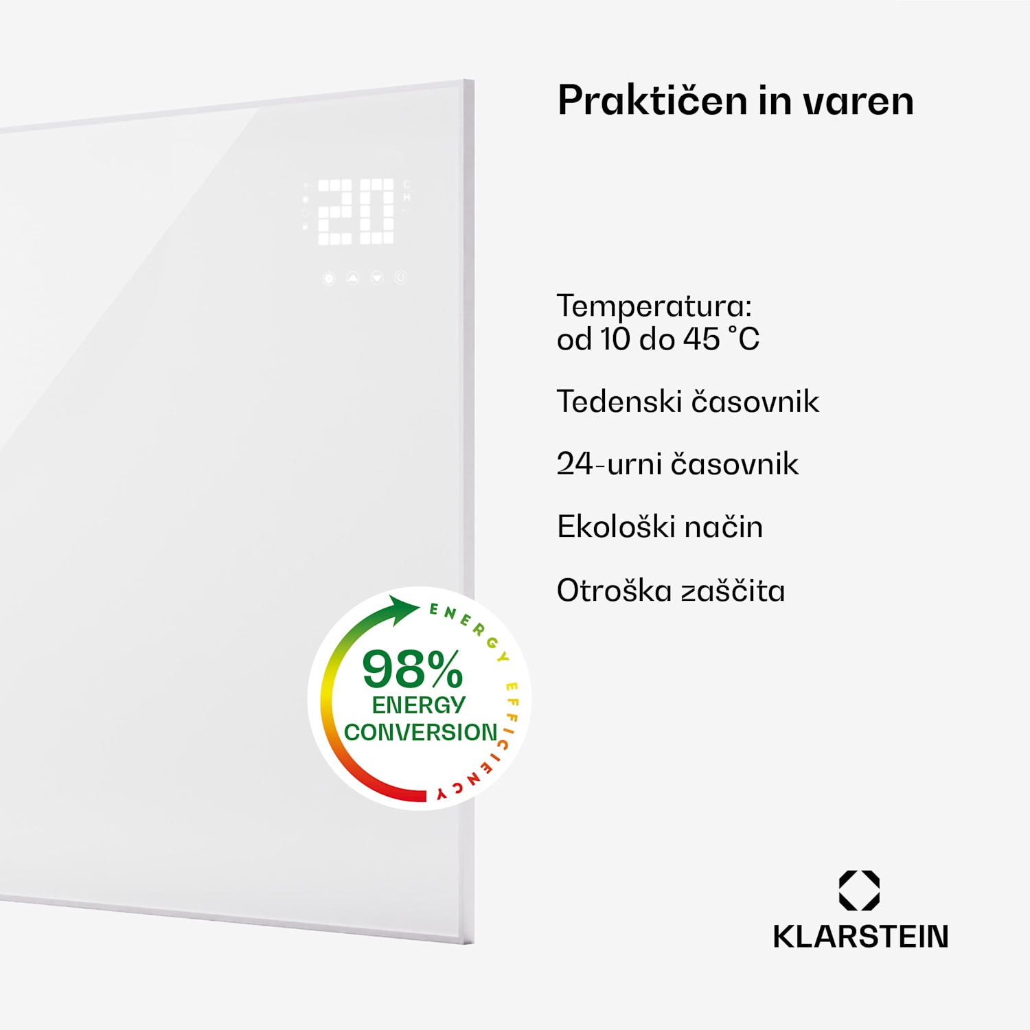 Wonderwall Smart Bornholm, Infrardeči grelnik, 120 x 100 cm, 1200 W, aplikacija 