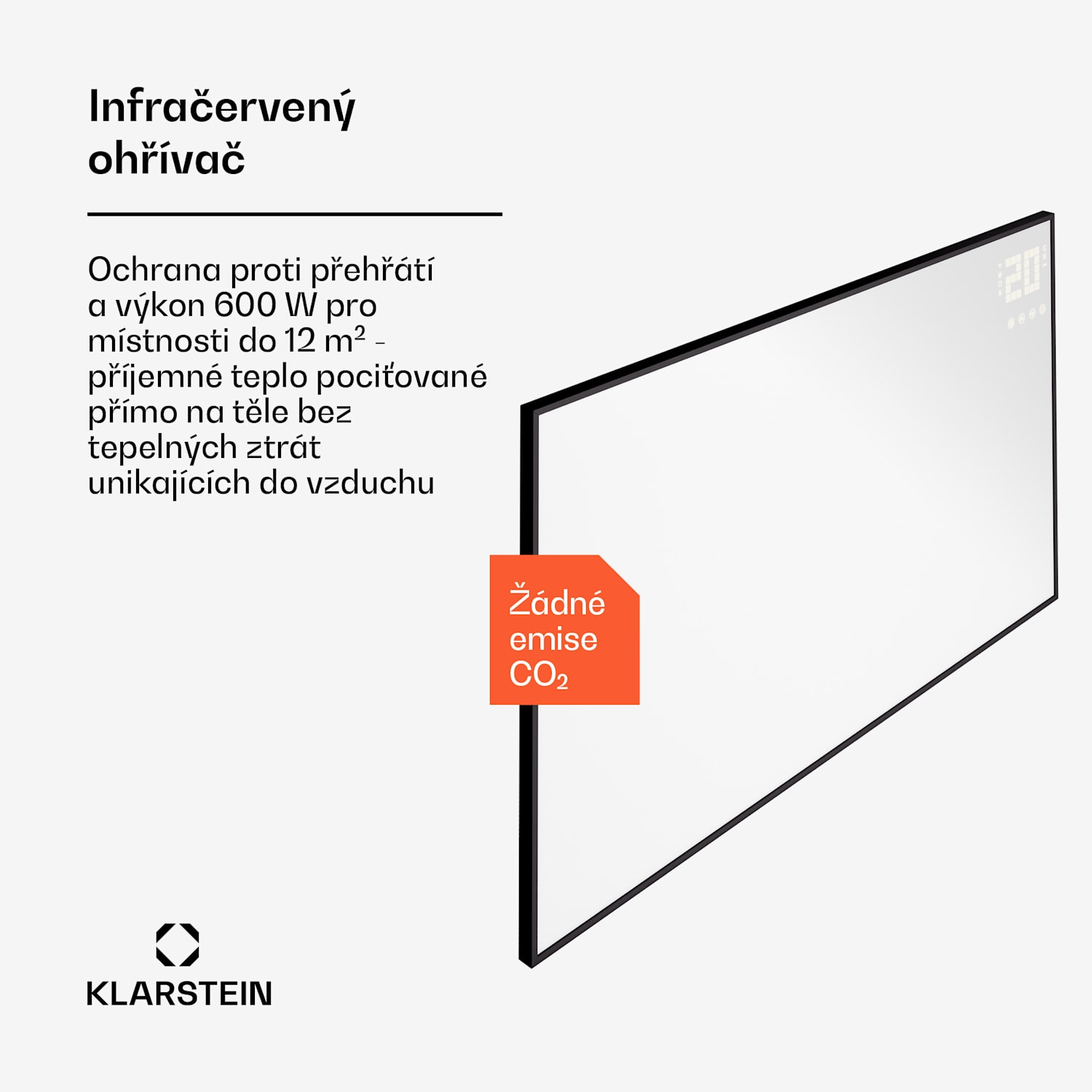 Wonderwall Smart Bornholm, infračervený ohřívač, 110 x 65 cm, 600 W, aplikace 
