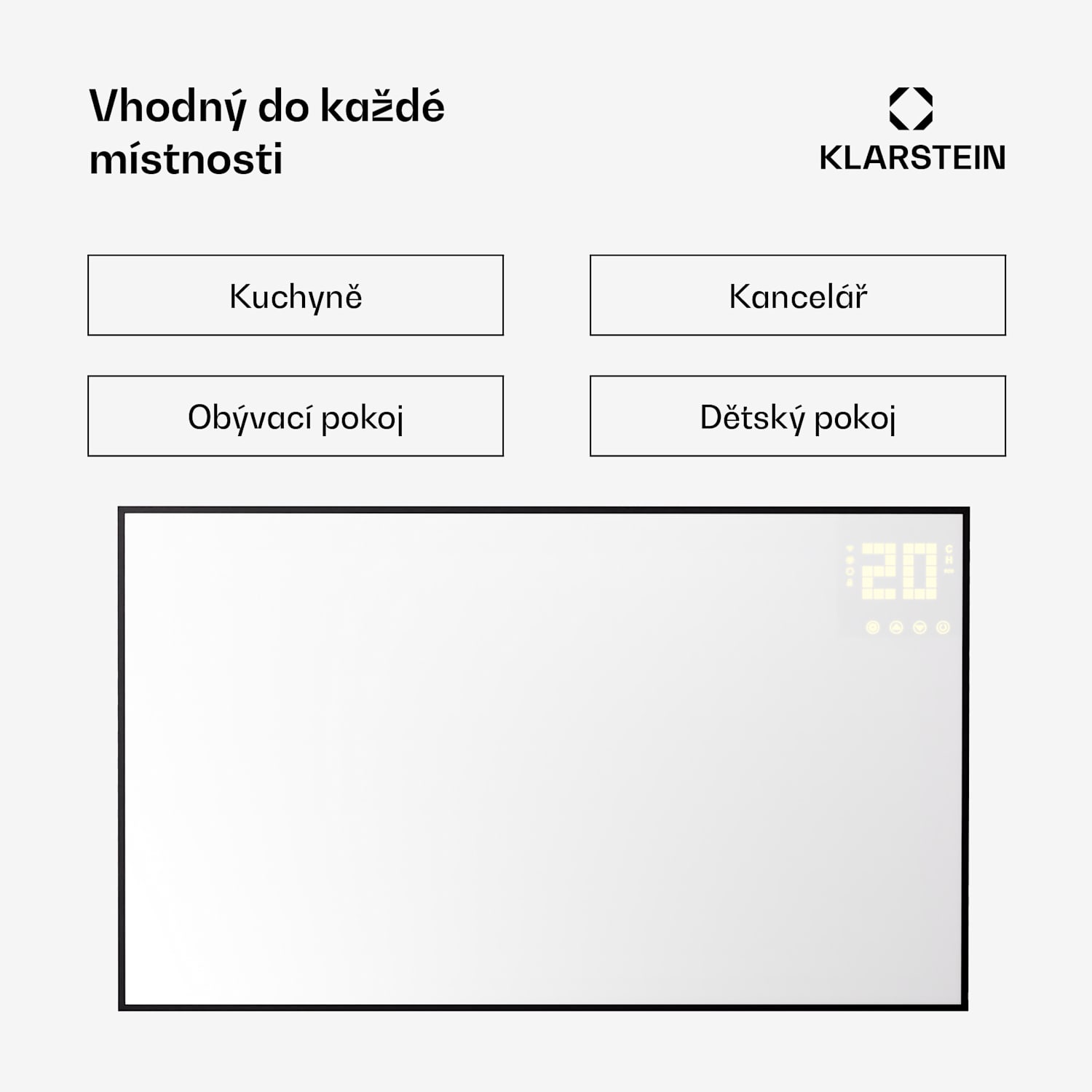 Wonderwall Smart Bornholm, infračervený ohřívač, 110 x 65 cm, 600 W, aplikace 