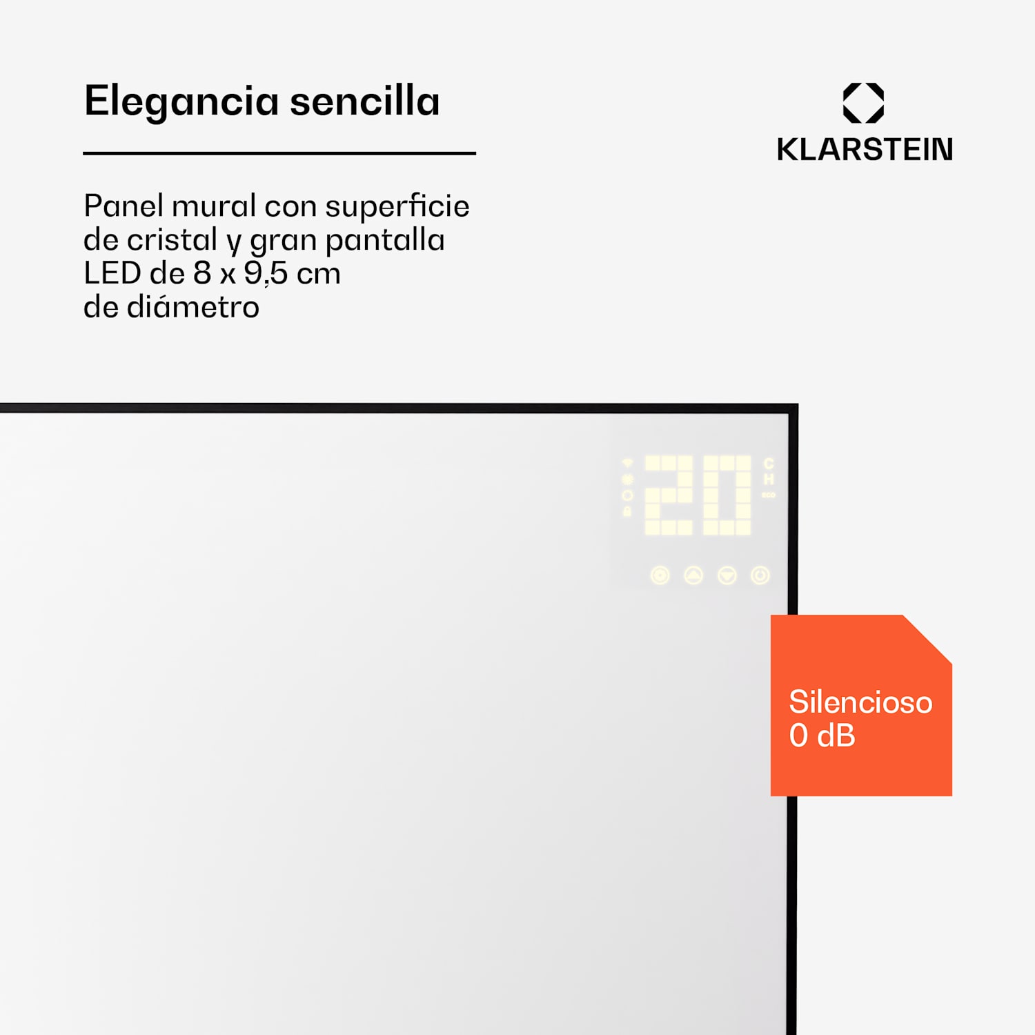 Calefactor infrarrojo Wonderwall Smart Bornholm 110x65cm App 600 W Horizontal | 600 W | Negro