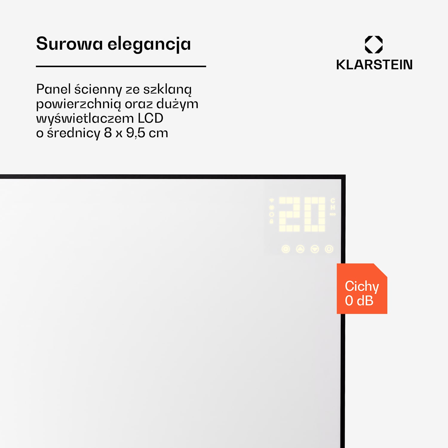 Wonderwall Smart Bornholm, panel grzewczy na podczerwień, grzejnik, promiennik, 600 W, 100 x 60 cm, sterowanie za pomocą aplikacji poziome | 600 W | Czarny