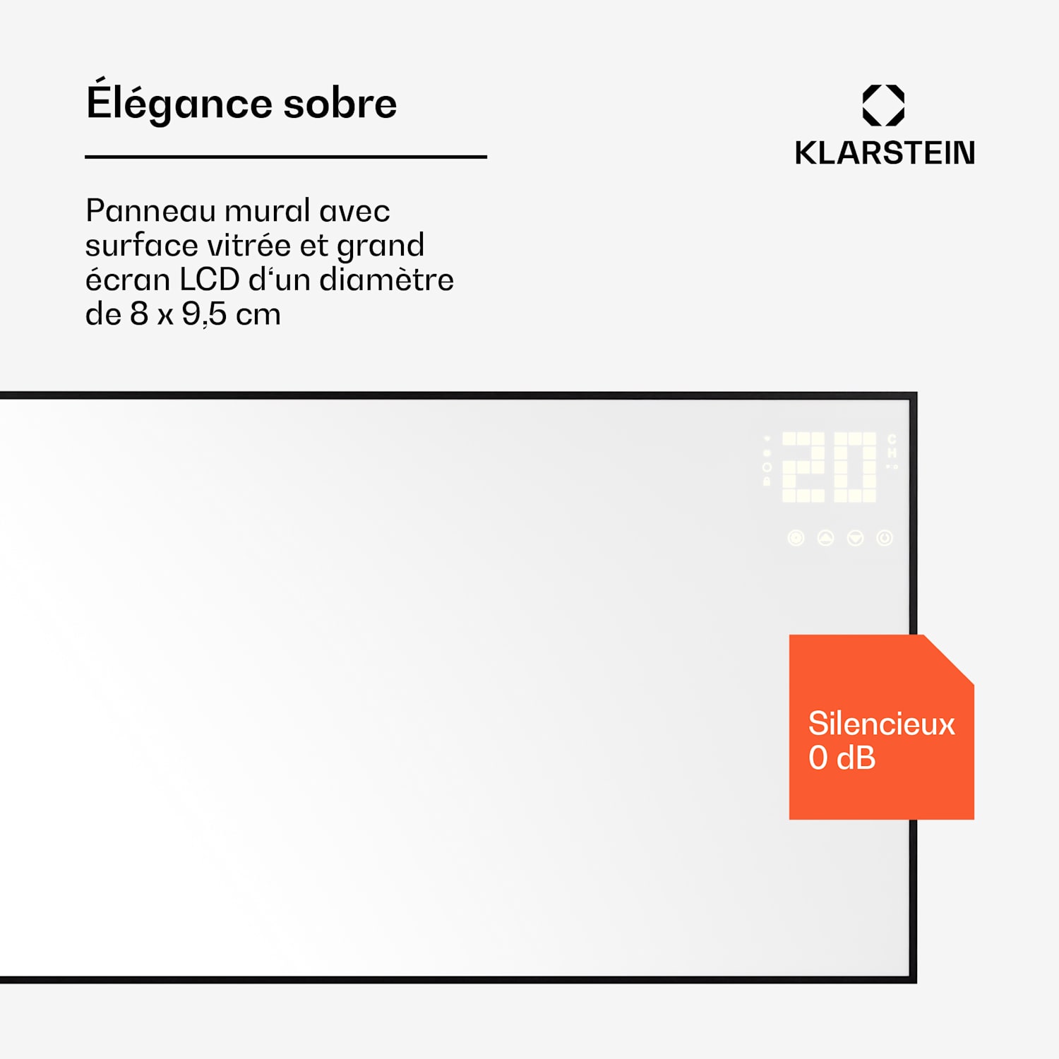 Wonderwall Smart Bornholm radiateur infrarouge 130 x 65 cm Application 770 W Horizontal | 770 W | Noir