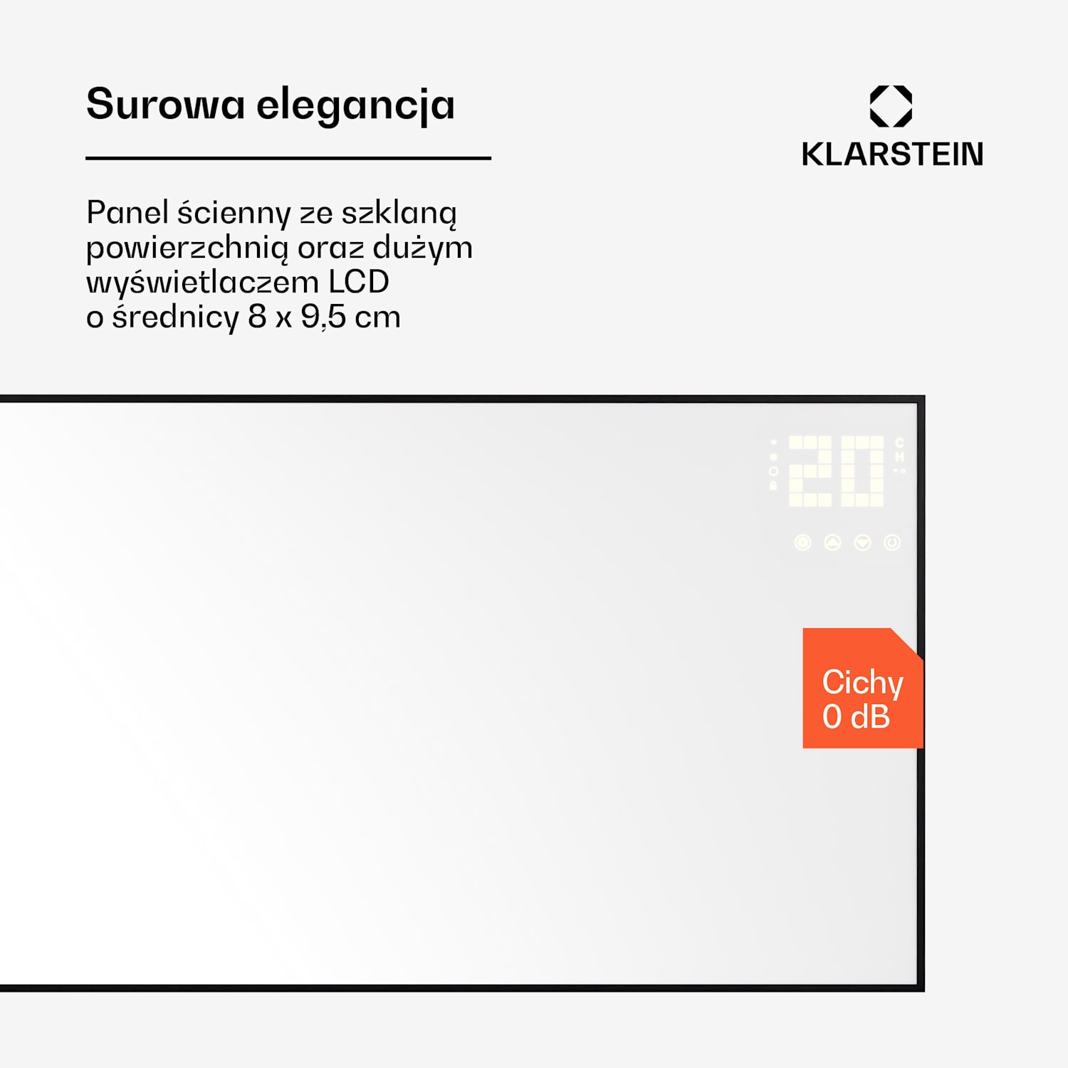 Wonderwall Smart Bornholm, panel grzewczy na podczerwień, grzejnik, promiennik, 770 W, 130 x 65 cm, sterowanie za pomocą aplikacji poziome | 770 W | Czarny