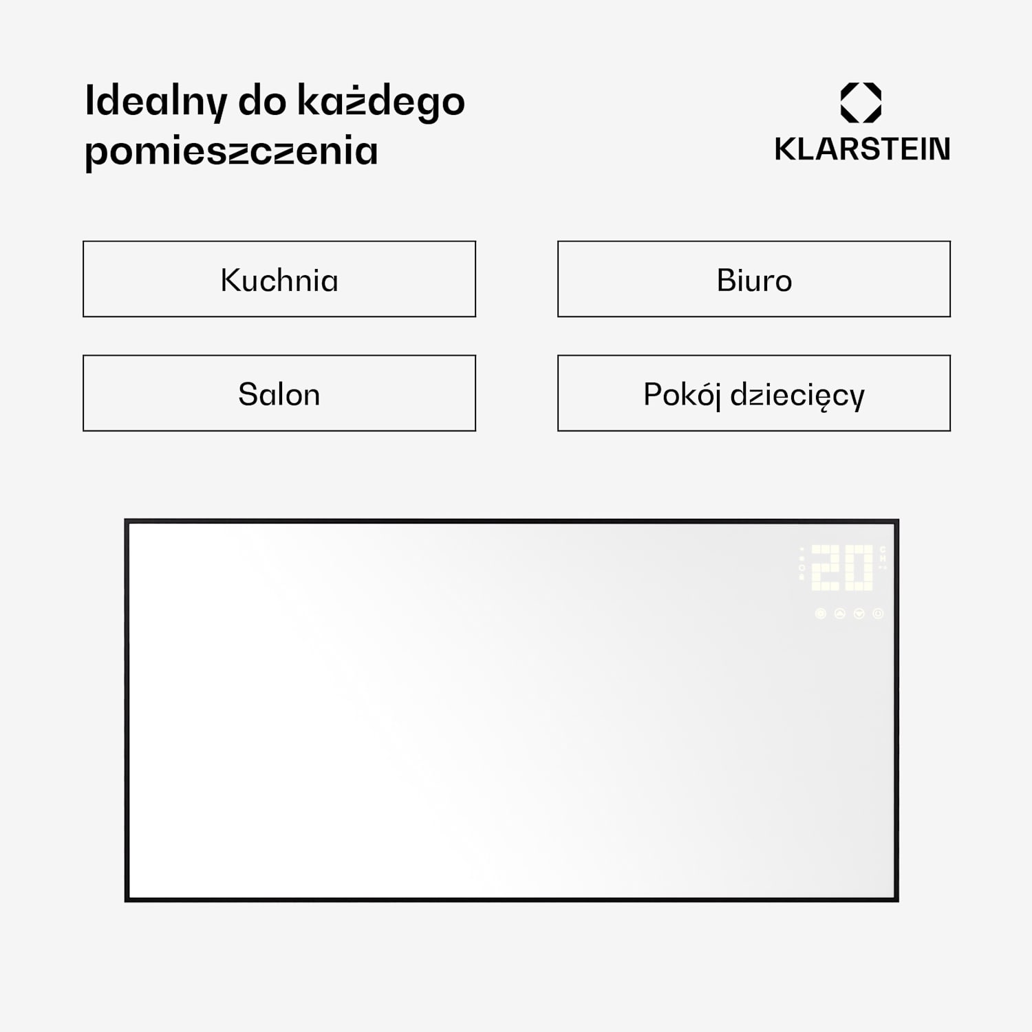 Wonderwall Smart Bornholm, panel grzewczy na podczerwień, grzejnik, promiennik, 770 W, 130 x 65 cm, sterowanie za pomocą aplikacji poziome | 770 W | Czarny