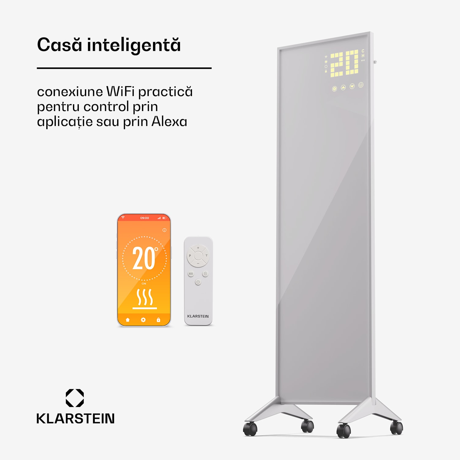 Wonderwall Smart Bornholm, încălzitor cu infraroșu,  30 x 100 cm, 320 W, aplicație 30 x 100 cm | 400 W | Alb