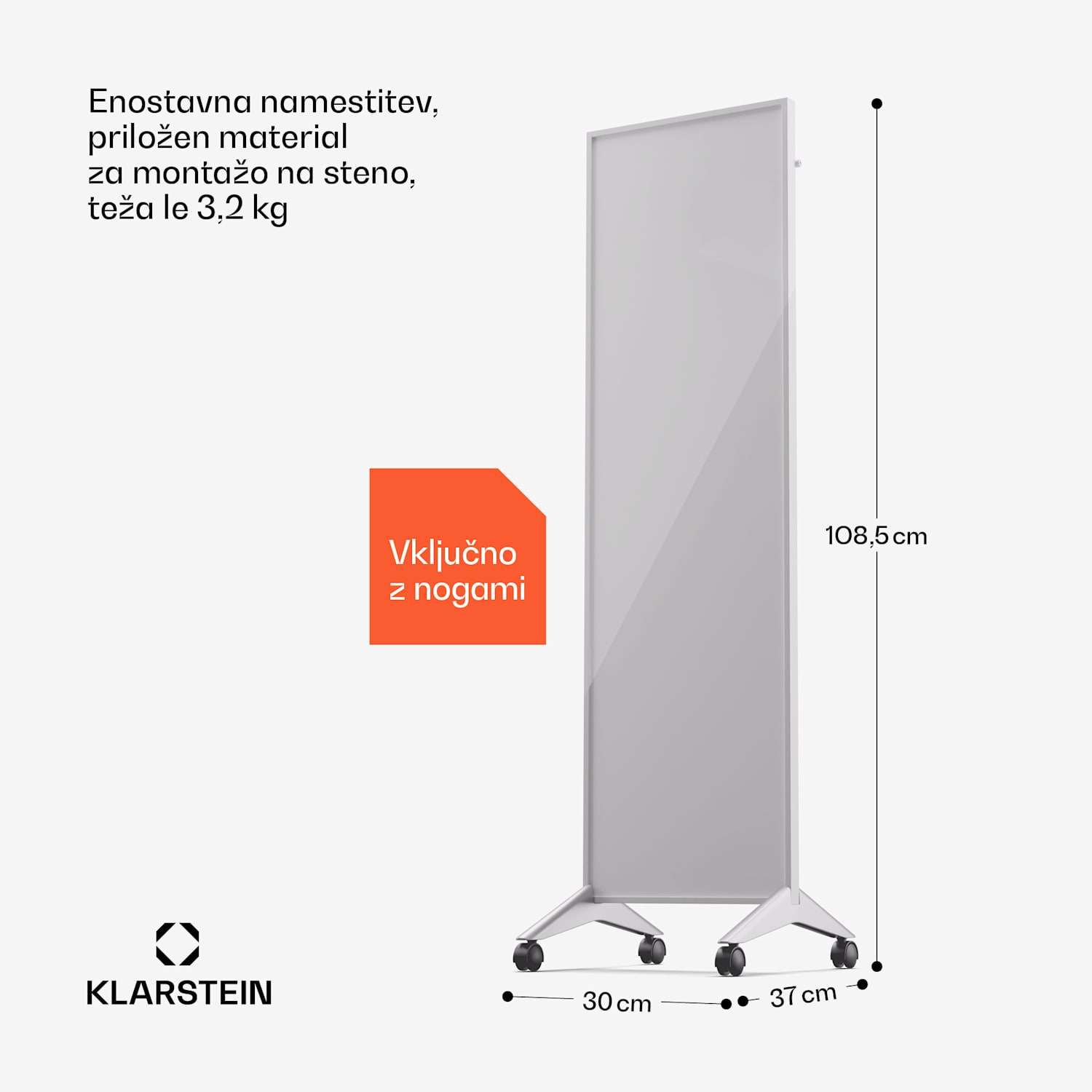 Wonderwall Smart Bornholm, Infrardeči grelnik, 30 x 100 cm, 320 W, aplikacija 30 x 100 cm | 400 W | Bela