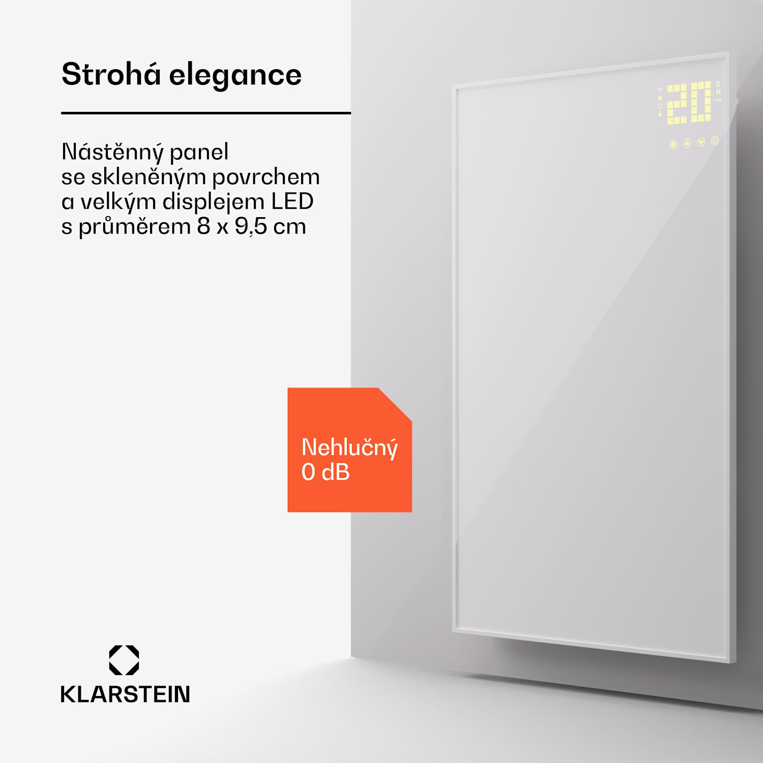 Wonderwall Smart Bornholm, infračervený ohřívač, 60 x 100 cm, 800 W, aplikace 60 x 100 cm | 800 W | Bílá