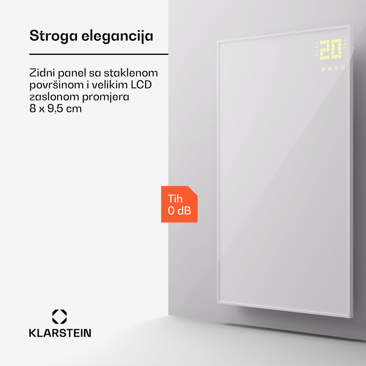 Wonderwall Smart Bornholm, infracrvena grijalica, 60 x 100 cm, 800 W, aplikacija 60 x 100 cm | 800 W | Bijela