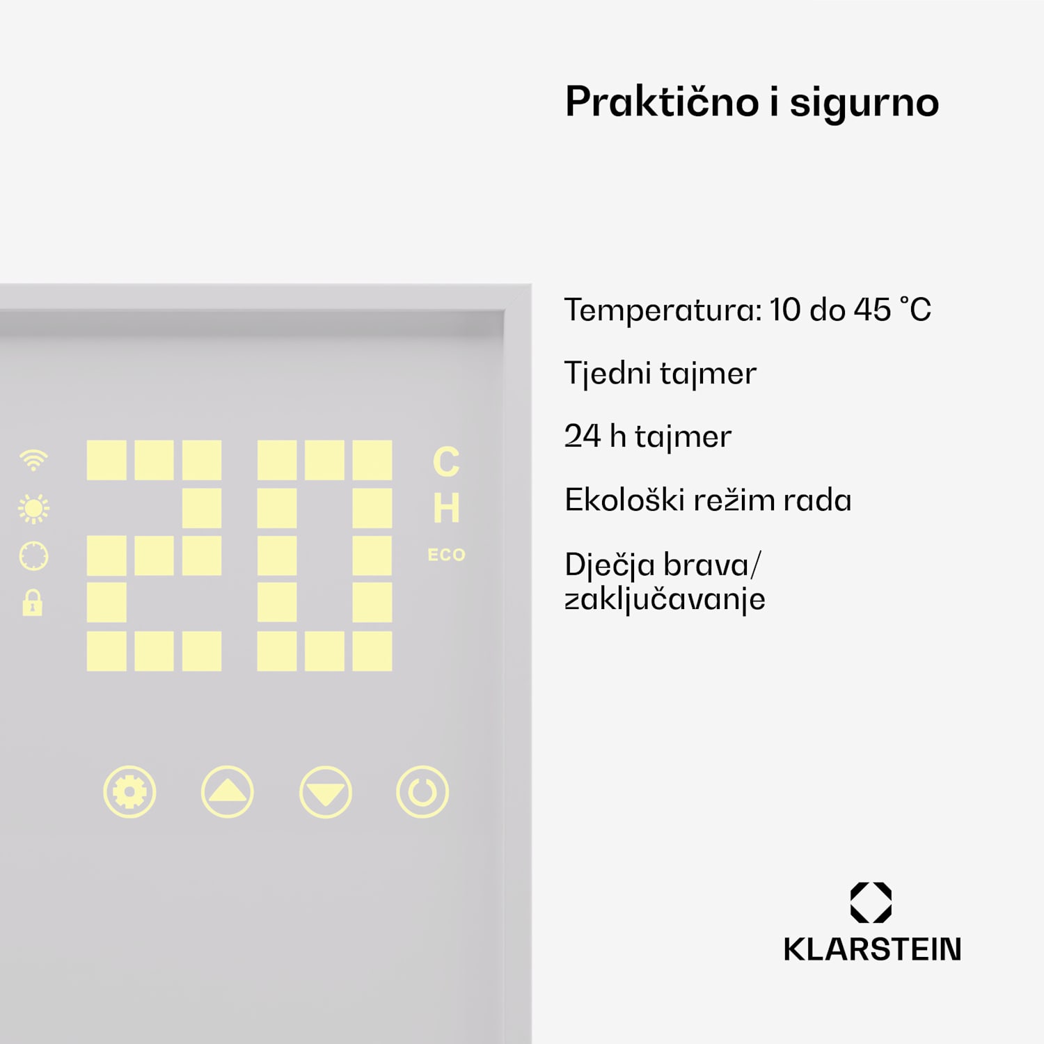 Wonderwall Smart Bornholm, infracrvena grijalica, 60 x 100 cm, 800 W, aplikacija 60 x 100 cm | 800 W | Bijela