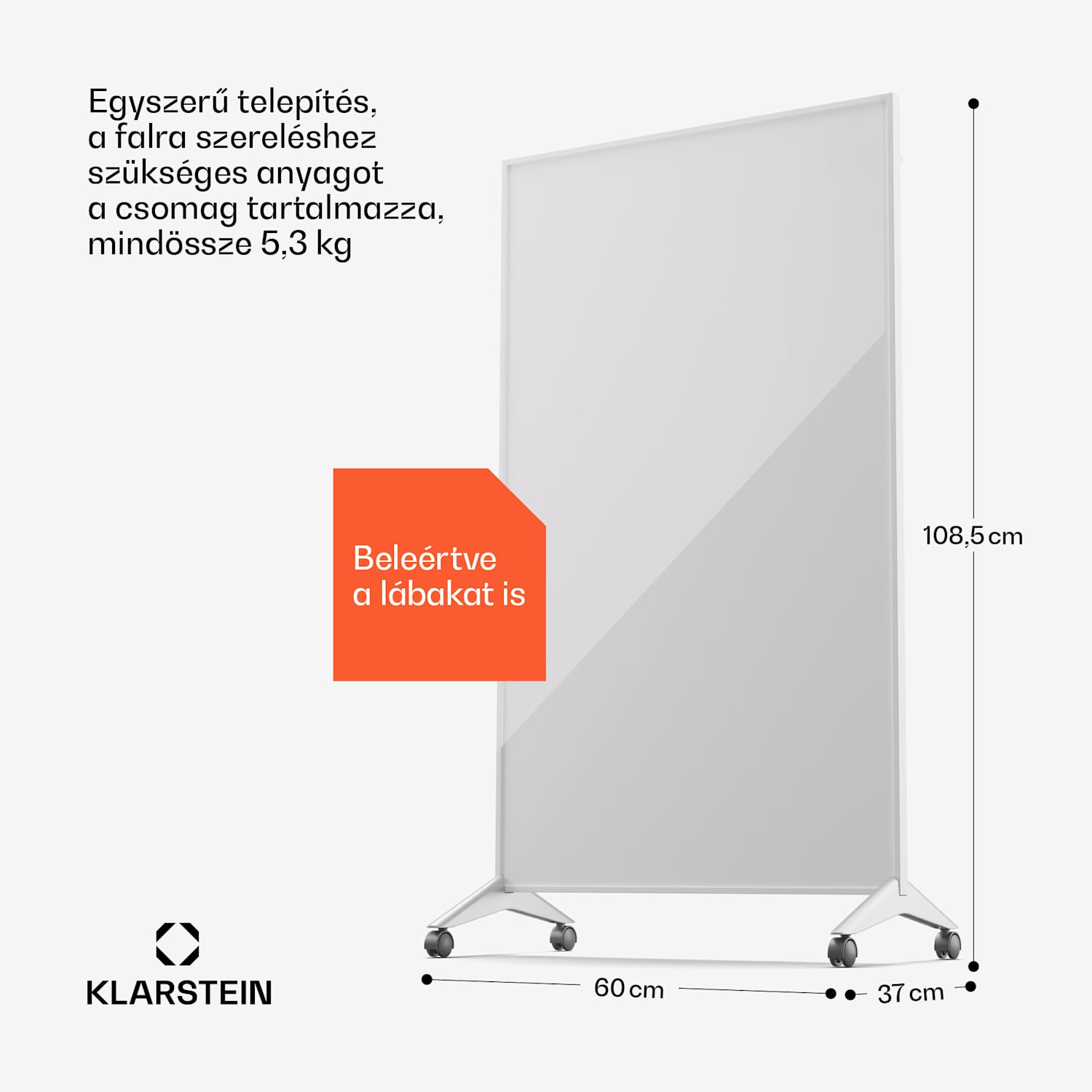 Wonderwall Smart Bornholm, infravörös hősugárzó, 60 x 100 cm, 800 W, applikáció 60 x 100 cm | 800 W | Fehér