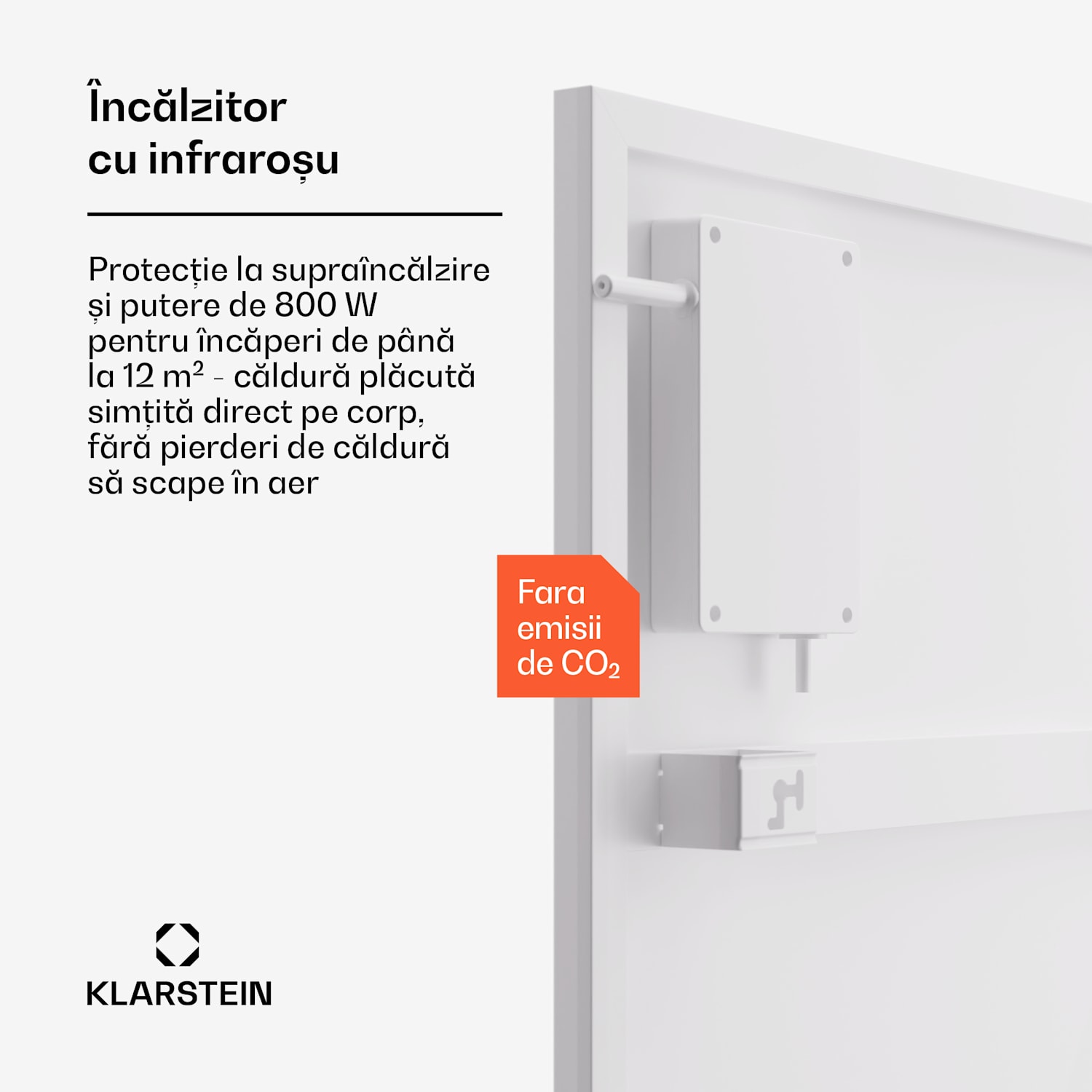 Wonderwall Smart Bornholm, încălzitor cu infraroșu, 60 x 100 cm, 800 W, aplicație 60 x 100 cm | 800 W | Alb