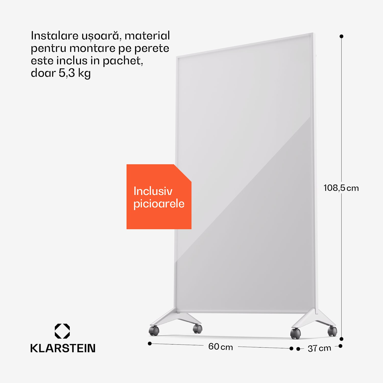 Wonderwall Smart Bornholm, încălzitor cu infraroșu, 60 x 100 cm, 800 W, aplicație 60 x 100 cm | 800 W | Alb