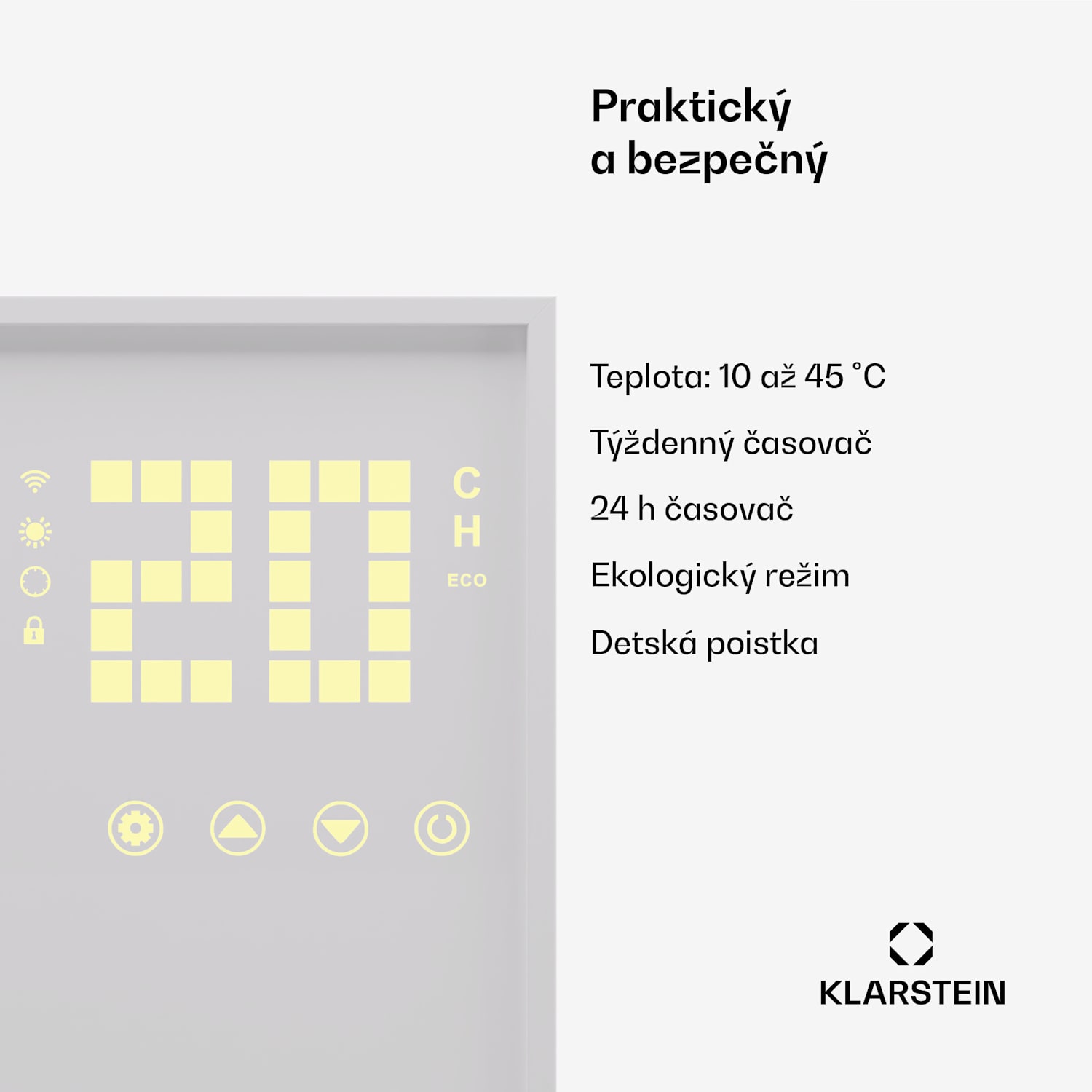 Wonderwall Smart Bornholm, infražiarič, 60 x 100 cm, 800 W, aplikácia 60 x 100 cm | 800 W | Biela