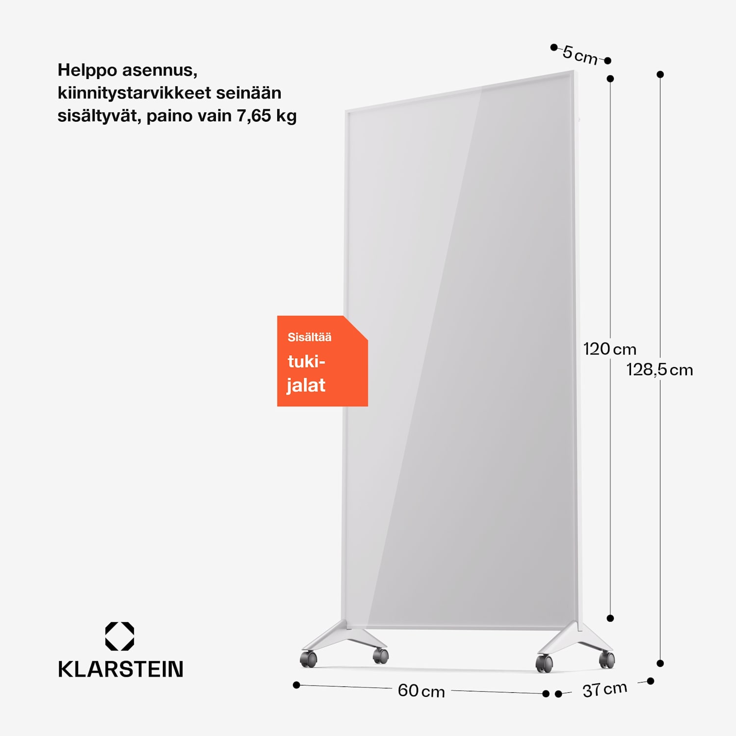 Wonderwall Smart Bornholm -infrapunalämmitin 60x120cm sovellus 1200W 60 x 120 cm | 1200 W | Valkoinen