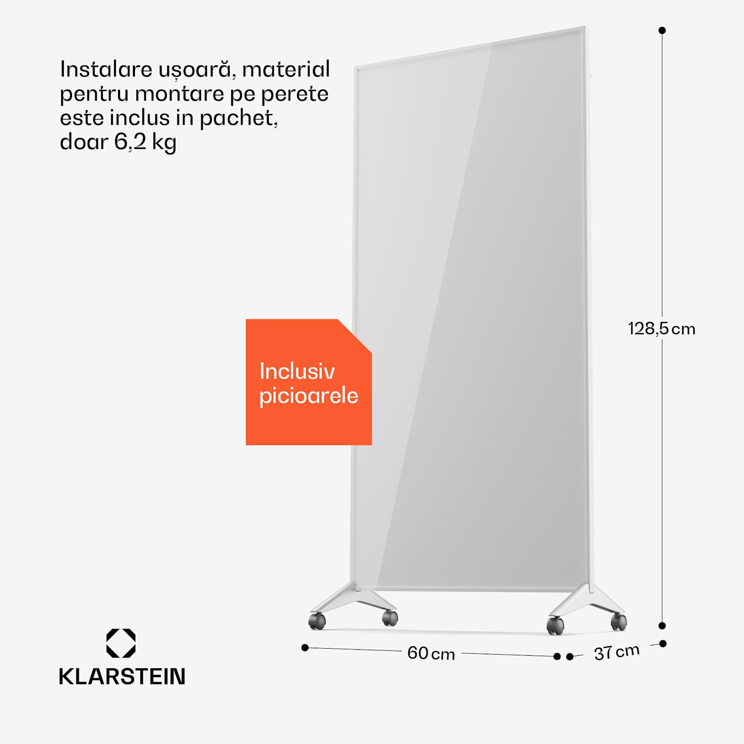 Wonderwall Smart Bornholm, încălzitor cu infraroșu, 60 x 120 cm, 1200 W, aplicație 60 x 120 cm | 1200 W | Alb