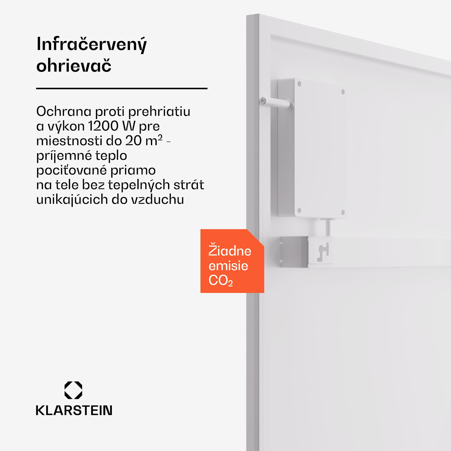 Wonderwall Smart Bornholm, infražiarič, 60 x 120 cm, 1200 W, aplikácia 60 x 120 cm | 1200 W | Biela