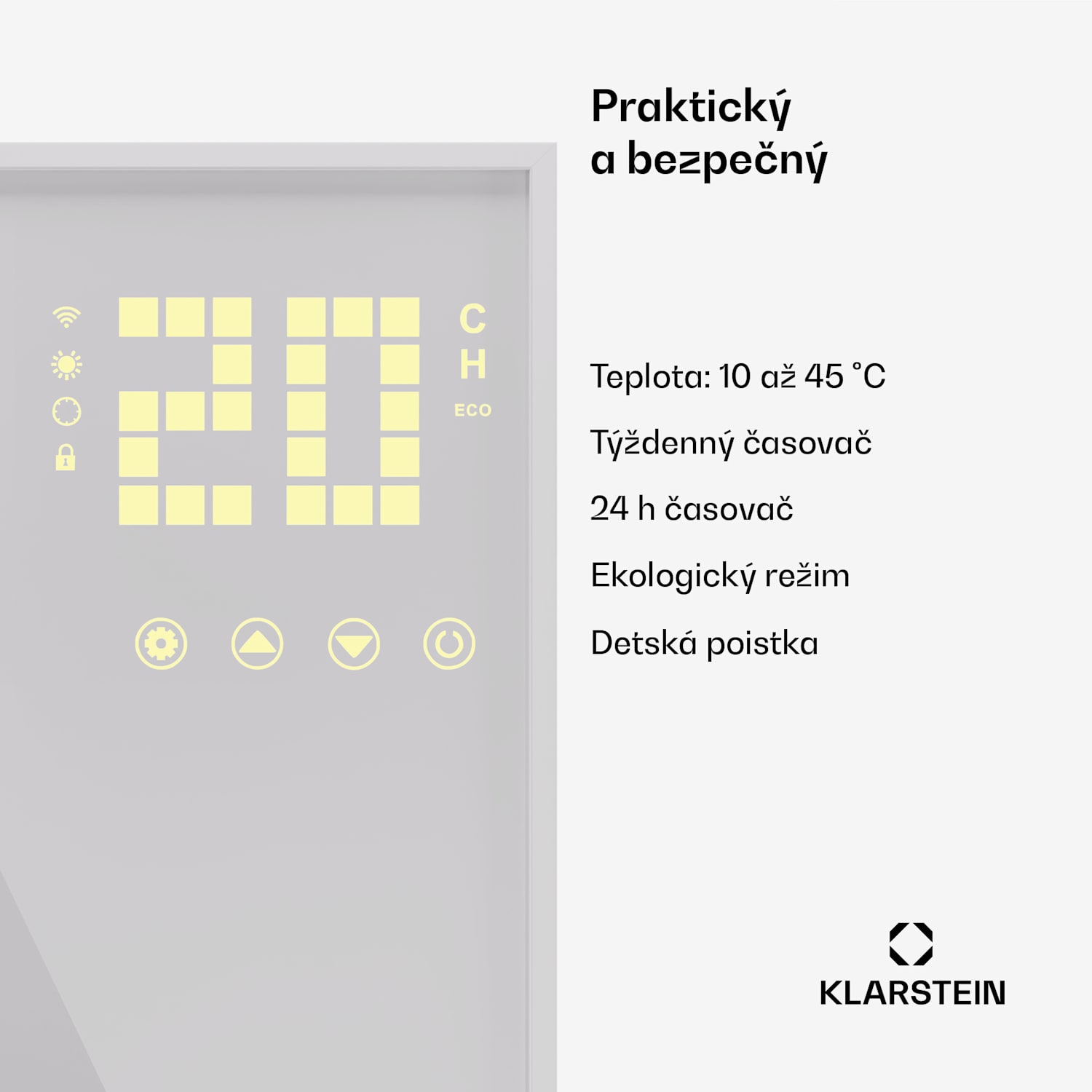 Wonderwall Smart Bornholm, infražiarič, 60 x 120 cm, 1200 W, aplikácia 60 x 120 cm | 1200 W | Biela