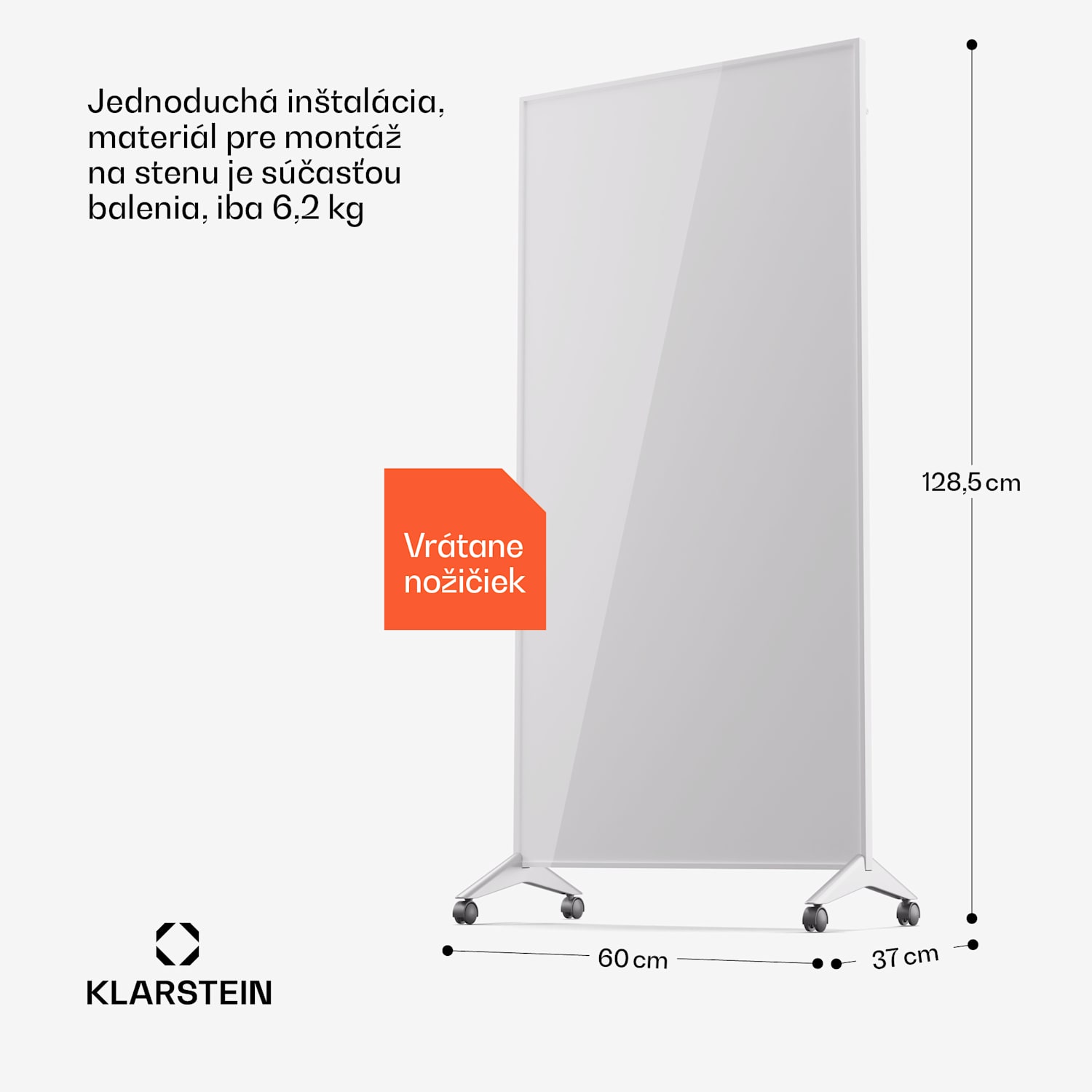 Wonderwall Smart Bornholm, infražiarič, 60 x 120 cm, 1200 W, aplikácia 60 x 120 cm | 1200 W | Biela