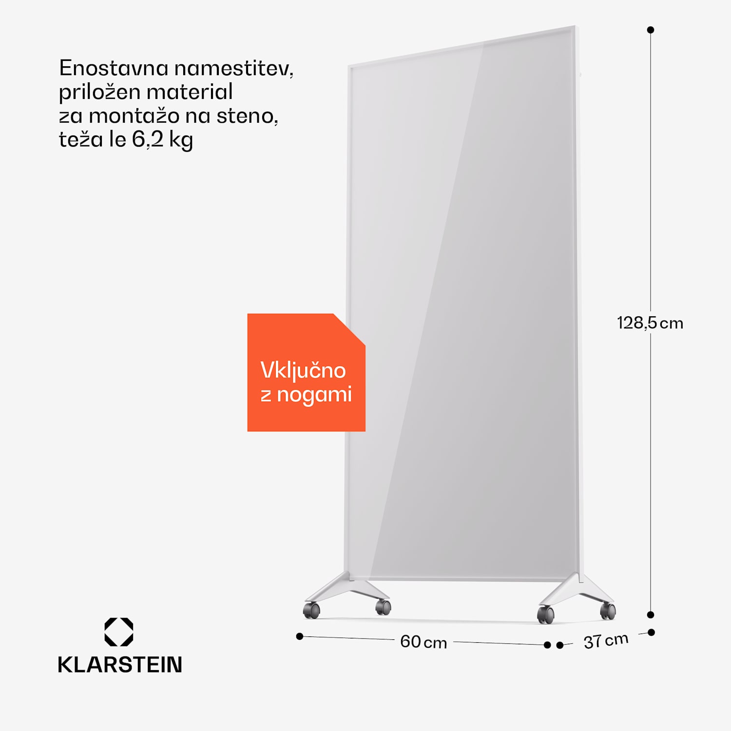 Wonderwall Smart Bornholm, Infrardeči grelnik, 60 x 120 cm, 1200 W, aplikacija 60 x 120 cm | 1200 W | Bela