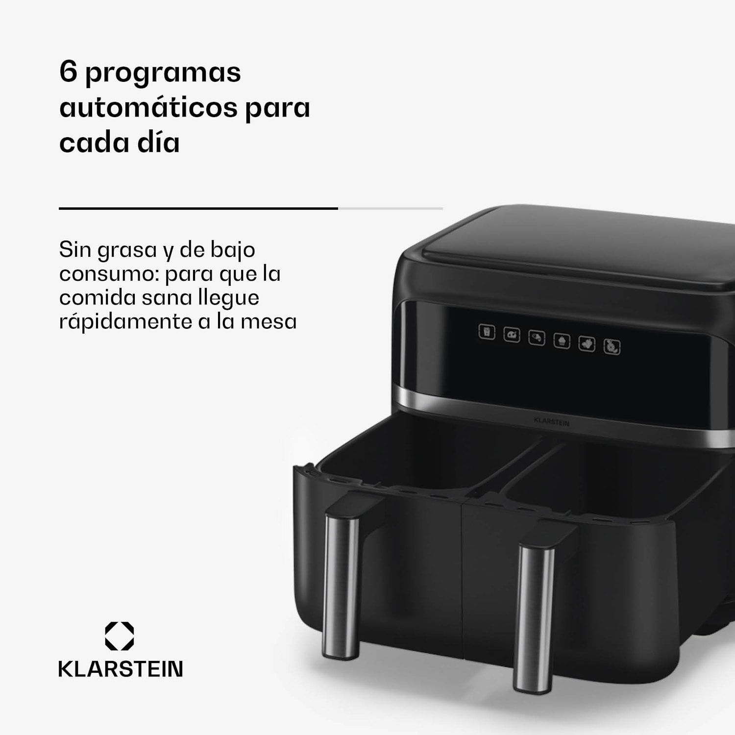 Freidora de aire caliente VitaFry Duo 7,6 litros 2 zonas de cocción 6 programas VitaFry Duo | 7,6 Ltr