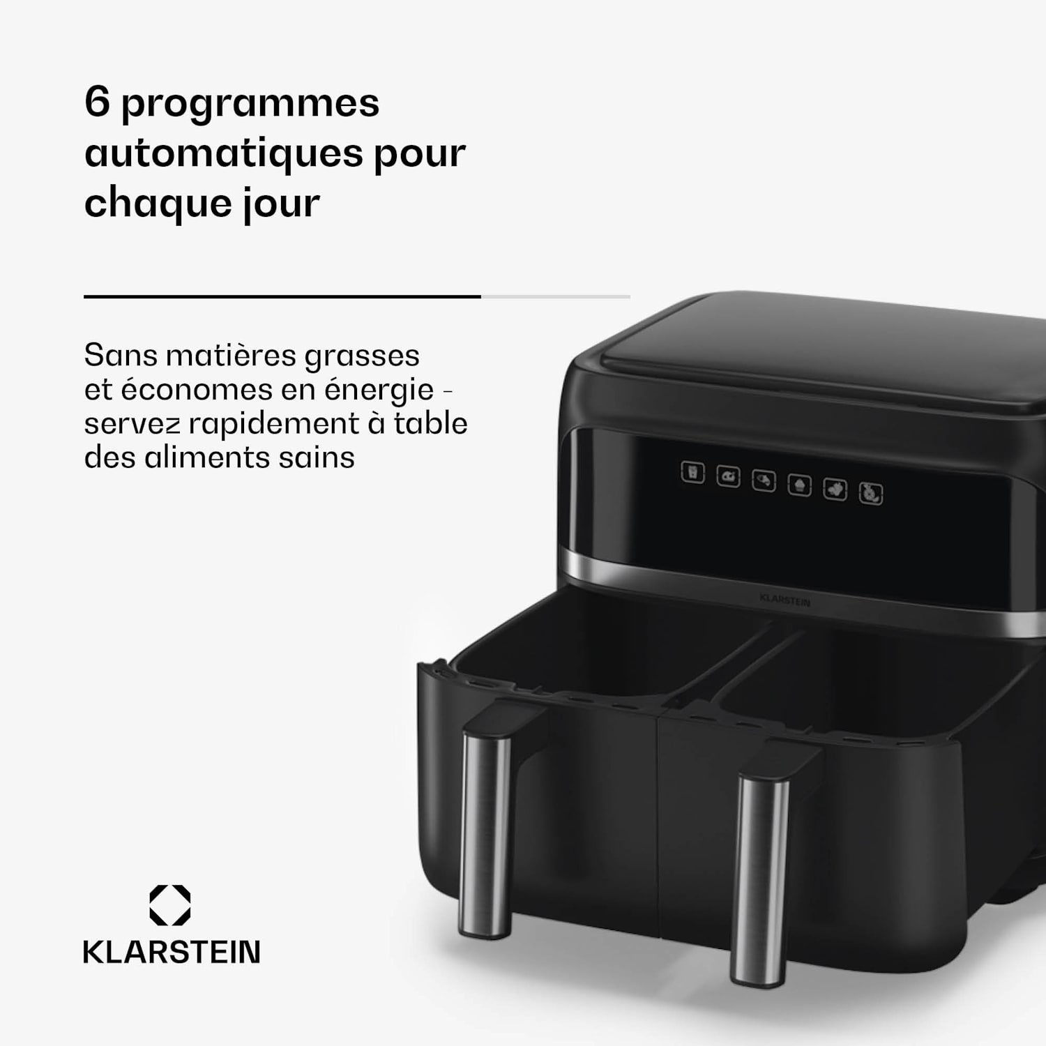 Friteuse à air chaud VitaFry Duo 7,6 litres 2 zones de cuisson 6 programmes VitaFry Duo | 7,6 Ltr