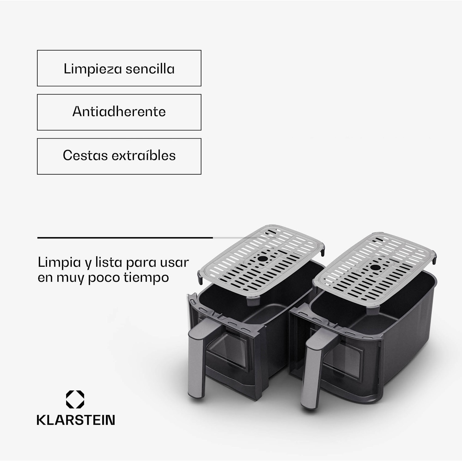 Freidora de aire caliente VitaFry Duo Skylight 7,6 litros 2 zonas de cocción 6 programas VitaFry Duo Elegance | 7,6 Ltr