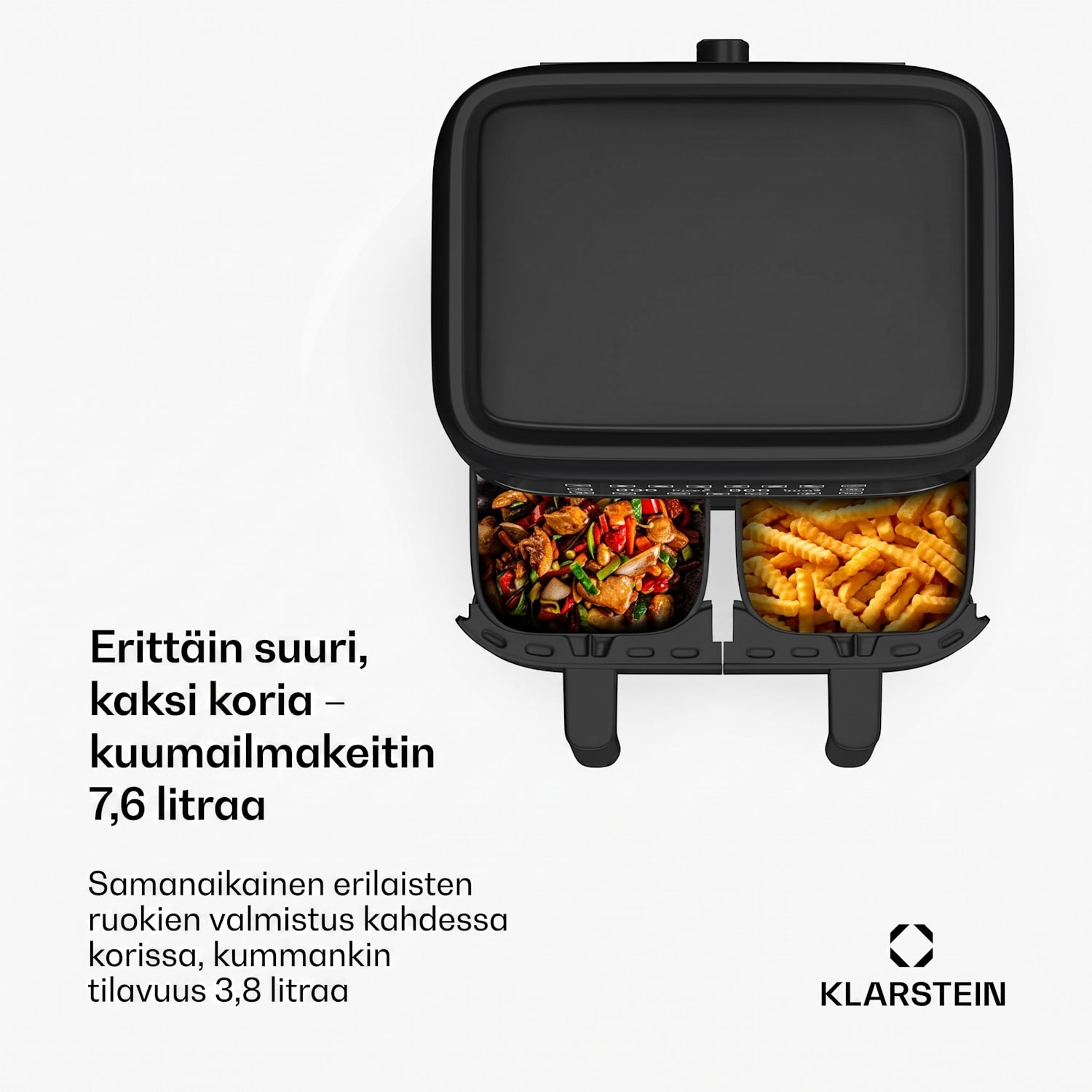VitaFry Duo Skylight kuumaöljyfritti 7,6 litraa, 2 kypsennysaluetta, 6 ohjelmaa VitaFry Duo Elegance | 7,6 L