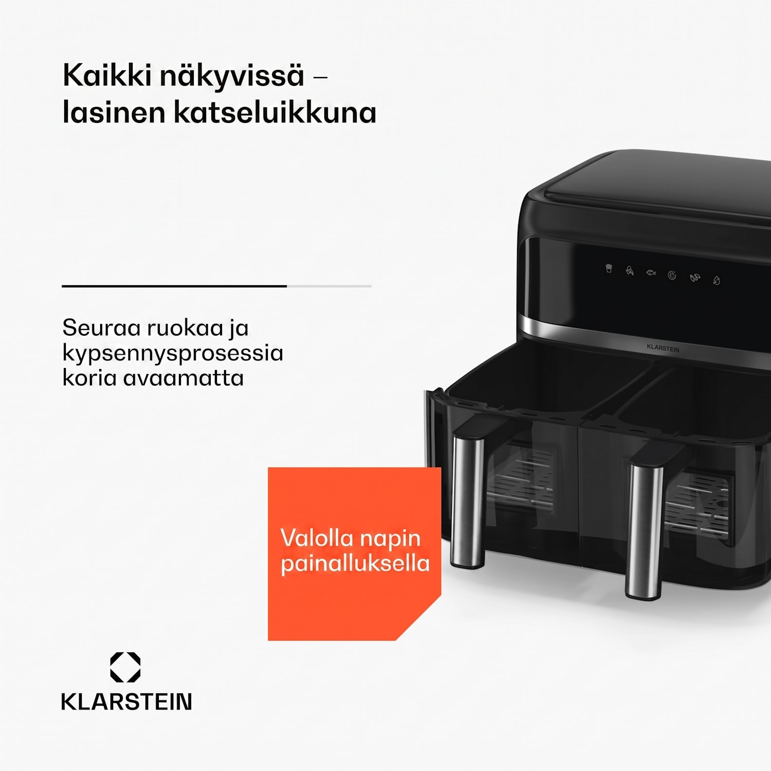 VitaFry Duo Skylight kuumaöljyfritti 7,6 litraa, 2 kypsennysaluetta, 6 ohjelmaa VitaFry Duo Elegance | 7,6 L