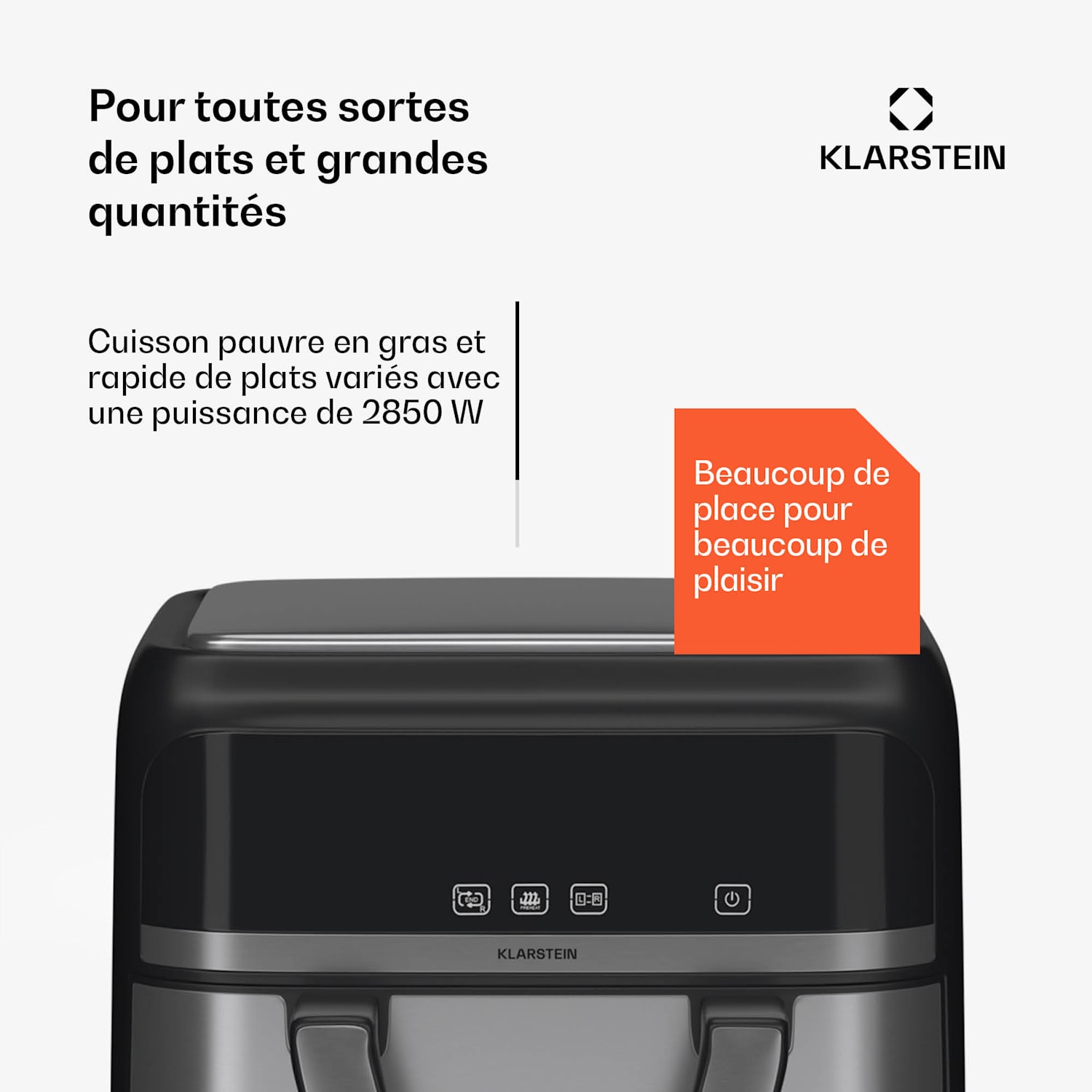 VitaFry Duo Elegance heteluchtfriteuse 9 liter 2 gaarzones 6 programma's VitaFry Duo Skylight | 9 Ltr