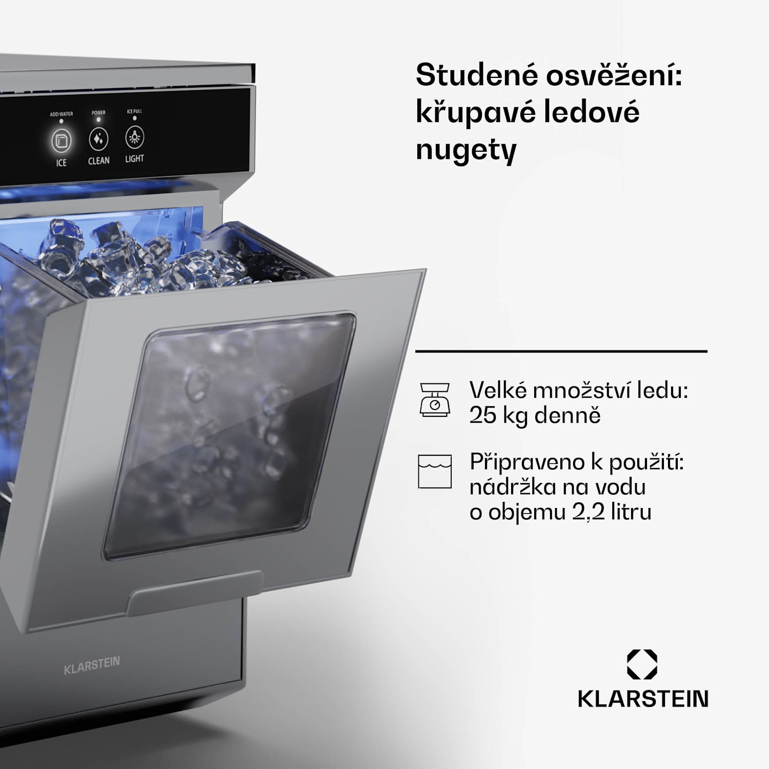 Ice Galet, výrobník ledu, 20 kg/24 h, Auto-Clean, 2,2litrová nádrž na vodu 