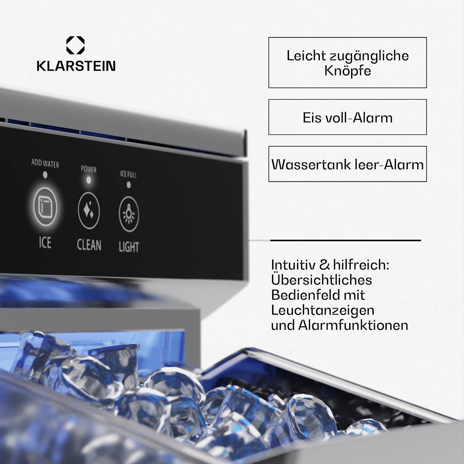 Ice Galet Eisnugget-Maschine 20 kg/24 h Auto-Clean 2,2-Liter Wassertank Edelstahl