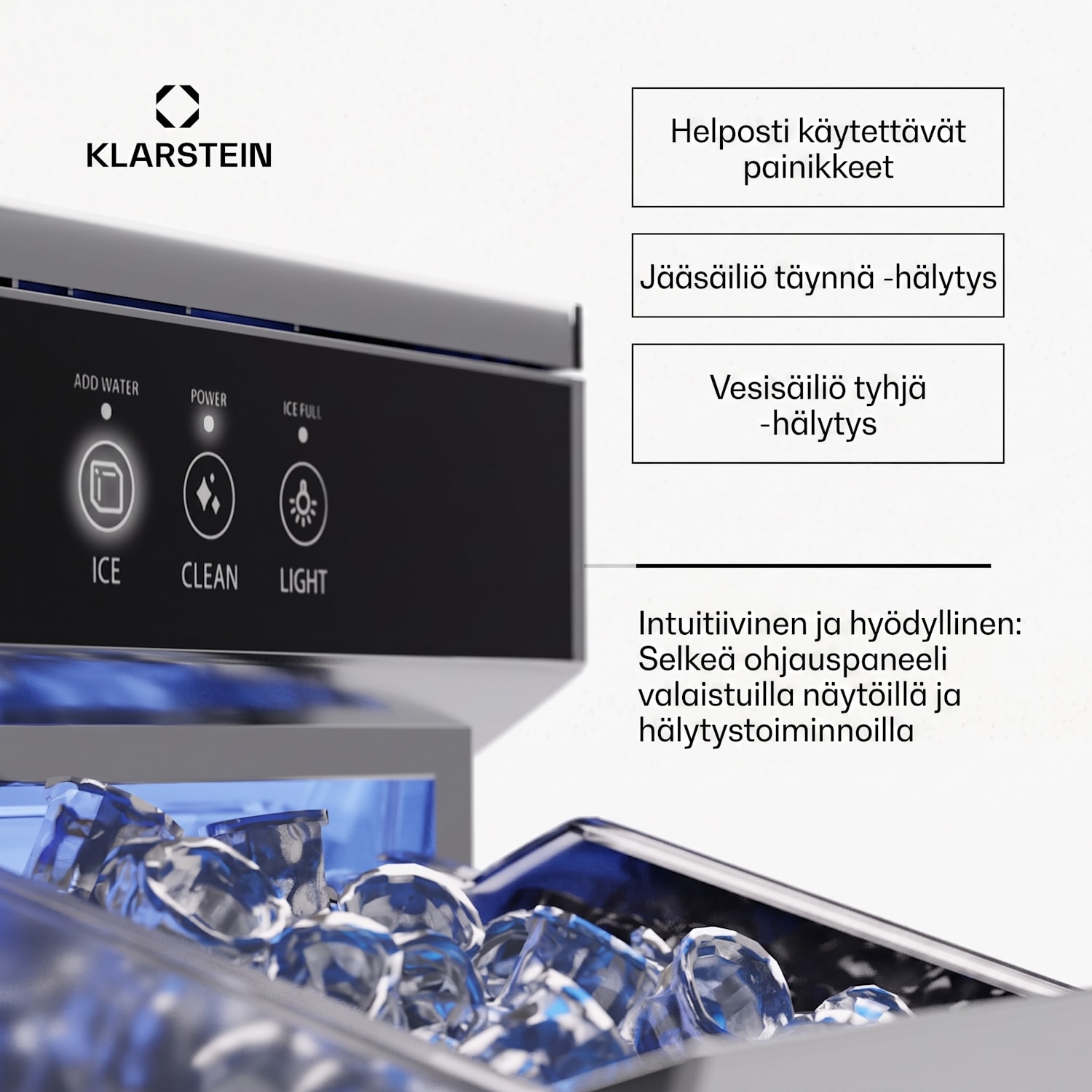 Ice Galet -jääpalakone 20 kg/24 h Auto-Clean 2,2 litran vesisäiliö Ruostumaton Teräs