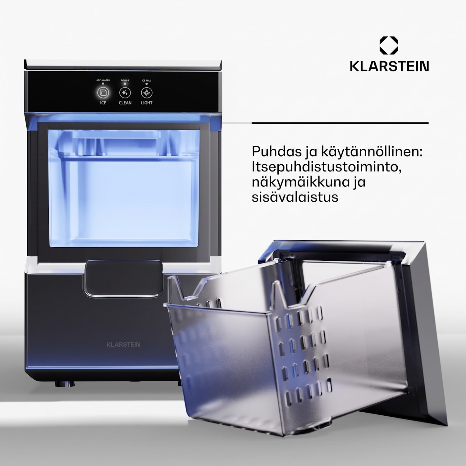 Ice Galet -jääpalakone 20 kg/24 h Auto-Clean 2,2 litran vesisäiliö Ruostumaton Teräs