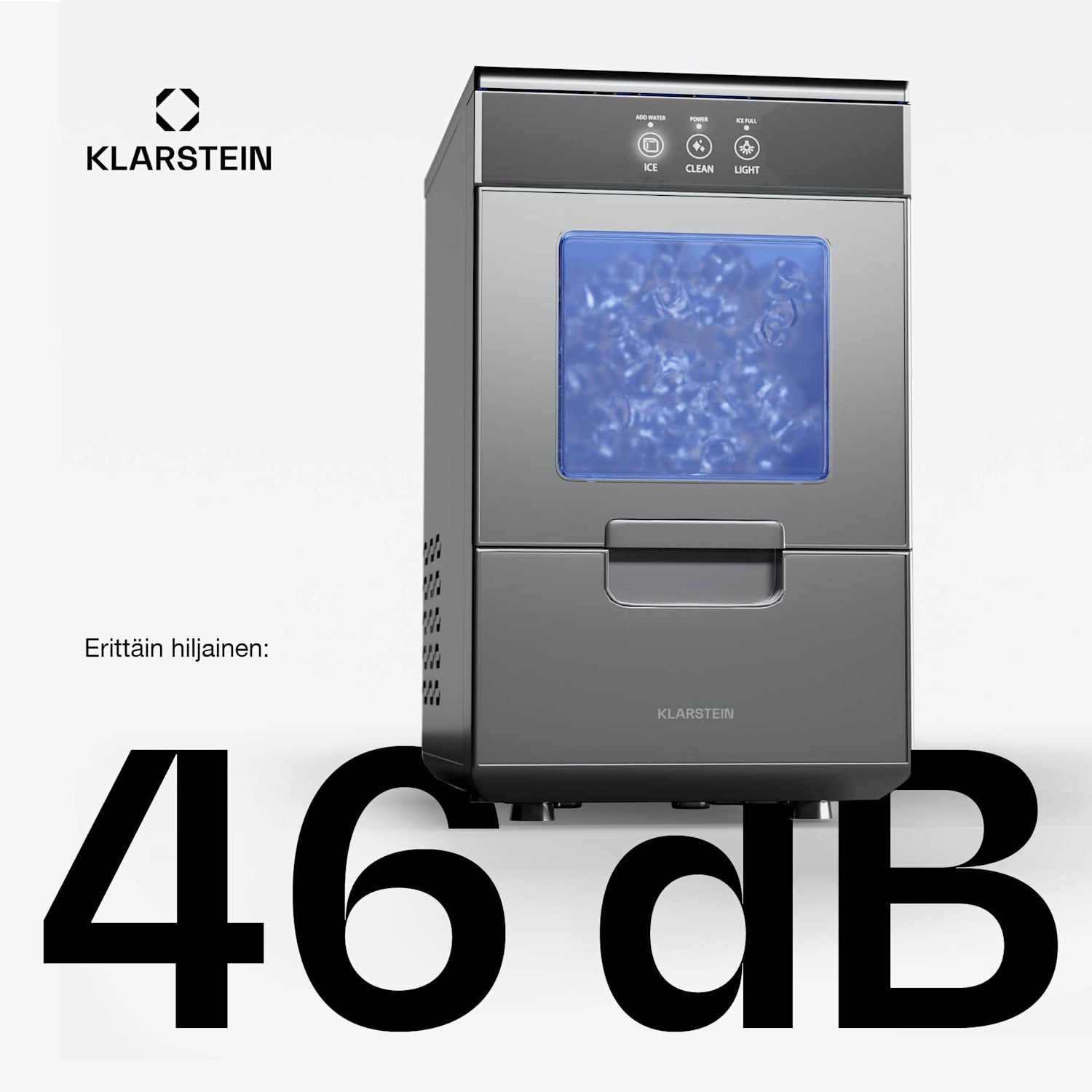 Ice Galet -jääpalakone 20 kg/24 h Auto-Clean 2,2 litran vesisäiliö Ruostumaton Teräs