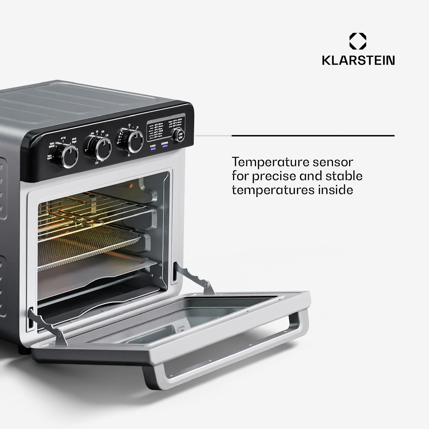Air Glaze kuumailmakeitin 2000 W 34 l 9 ohjelmaa ylä- ja alalämpö 2000 W 34 l 9 ohjelmaa Mekaaninen | Ruostumaton Teräs